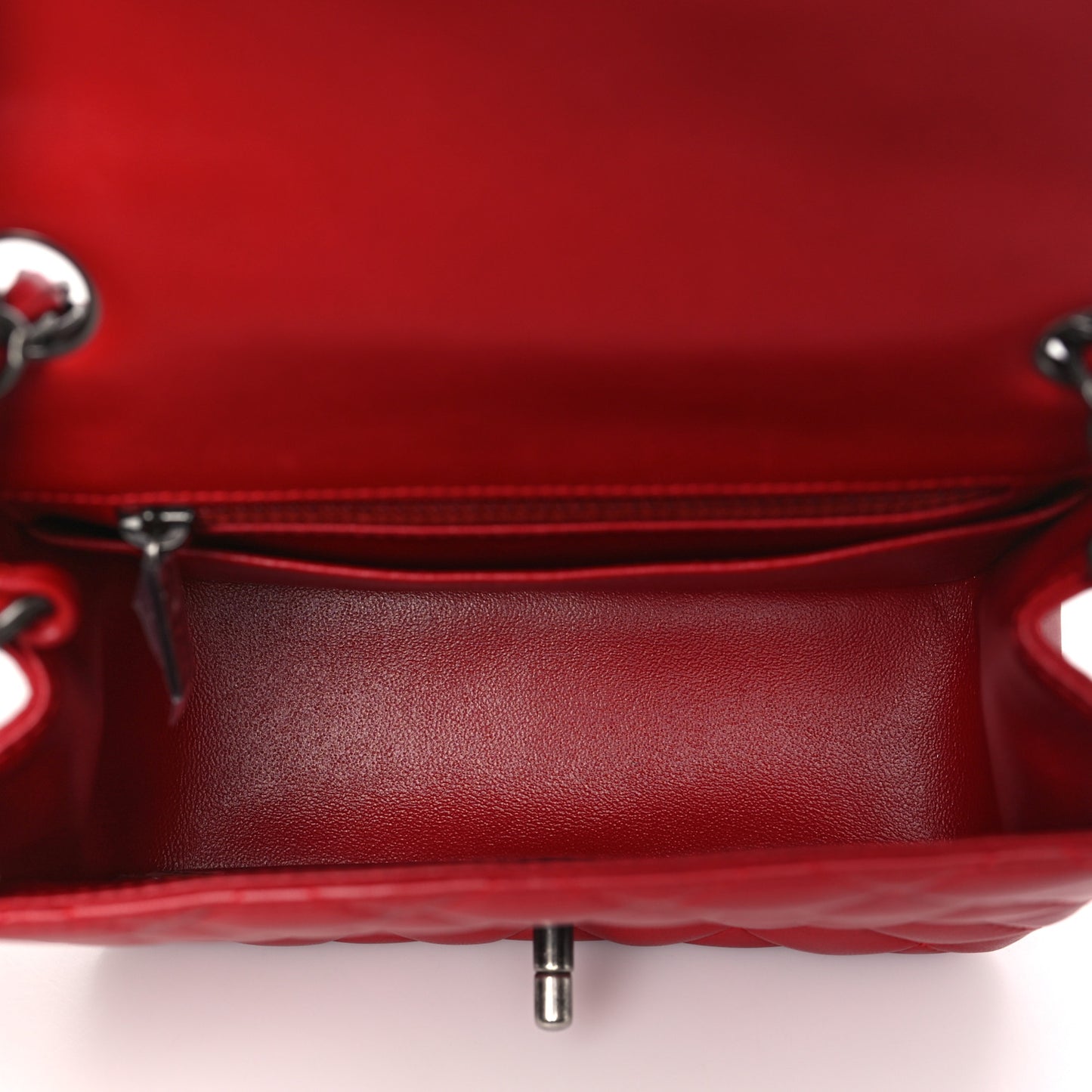 Lambskin Quilted Mini Square Flap Red