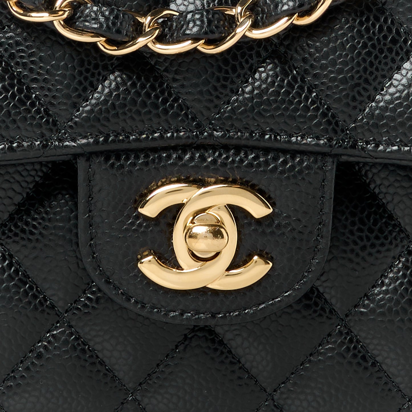 Caviar Quilted Small Double Flap Black