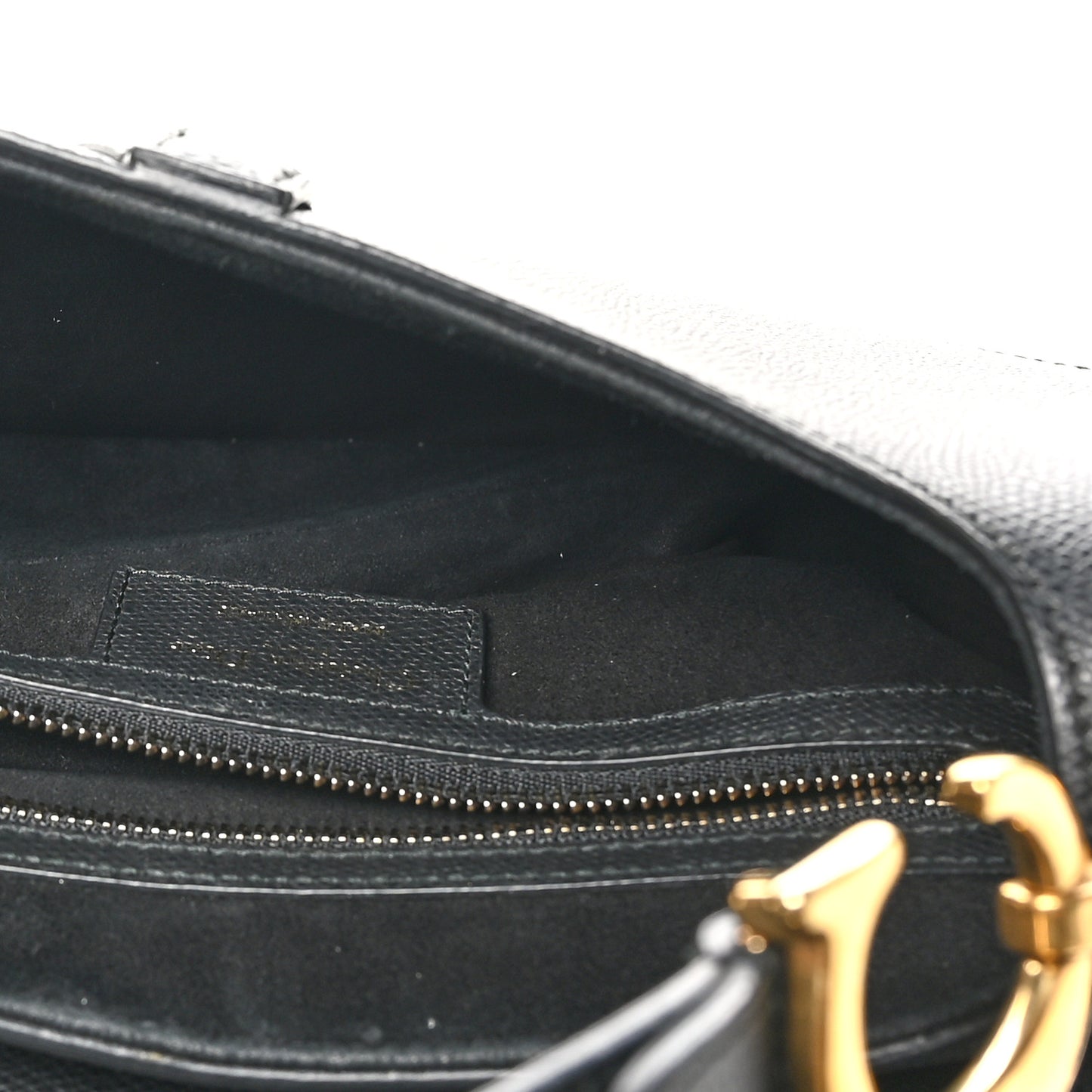 Grained Calfskin Saddle Bag Black