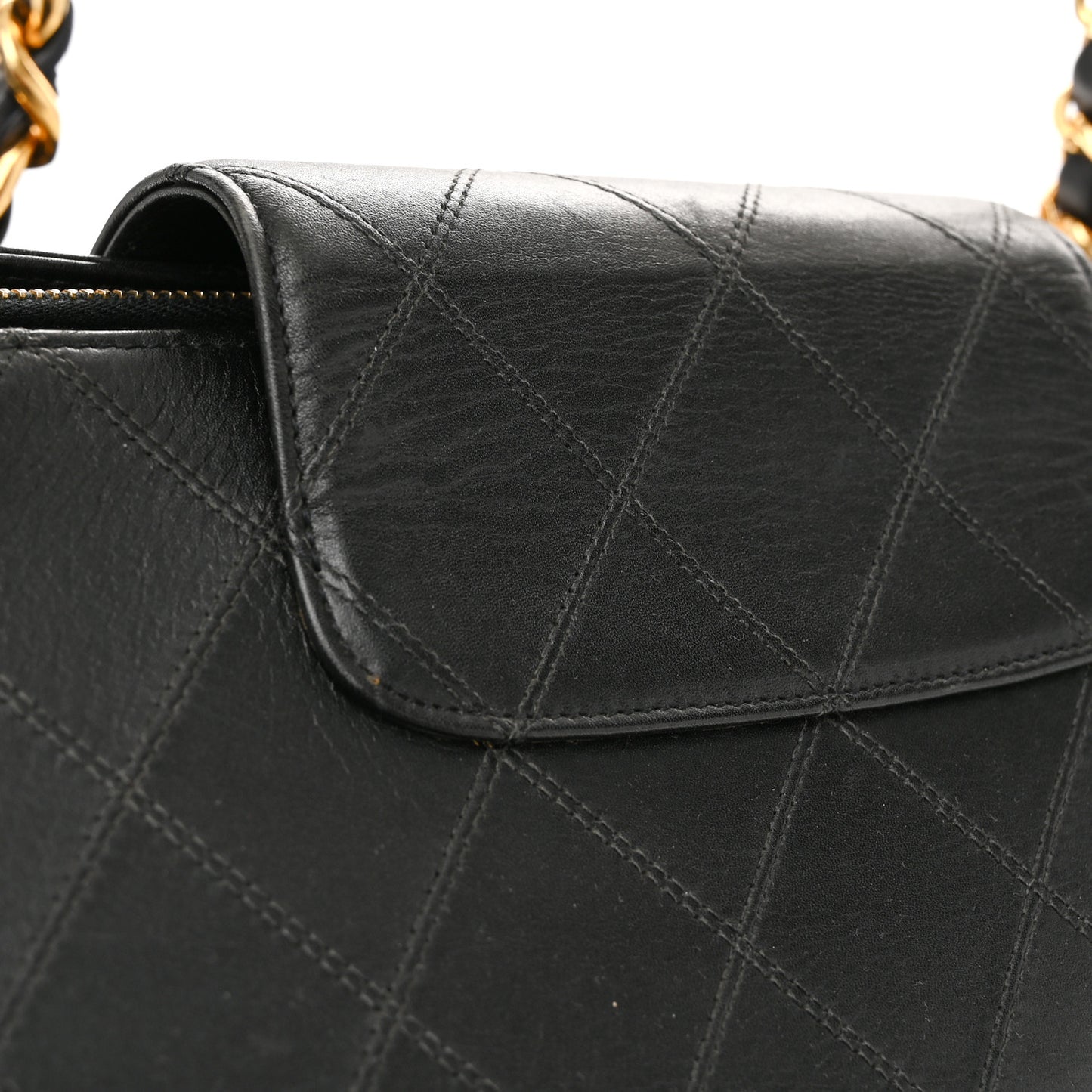 Calfskin Stitched XL Weekender Black