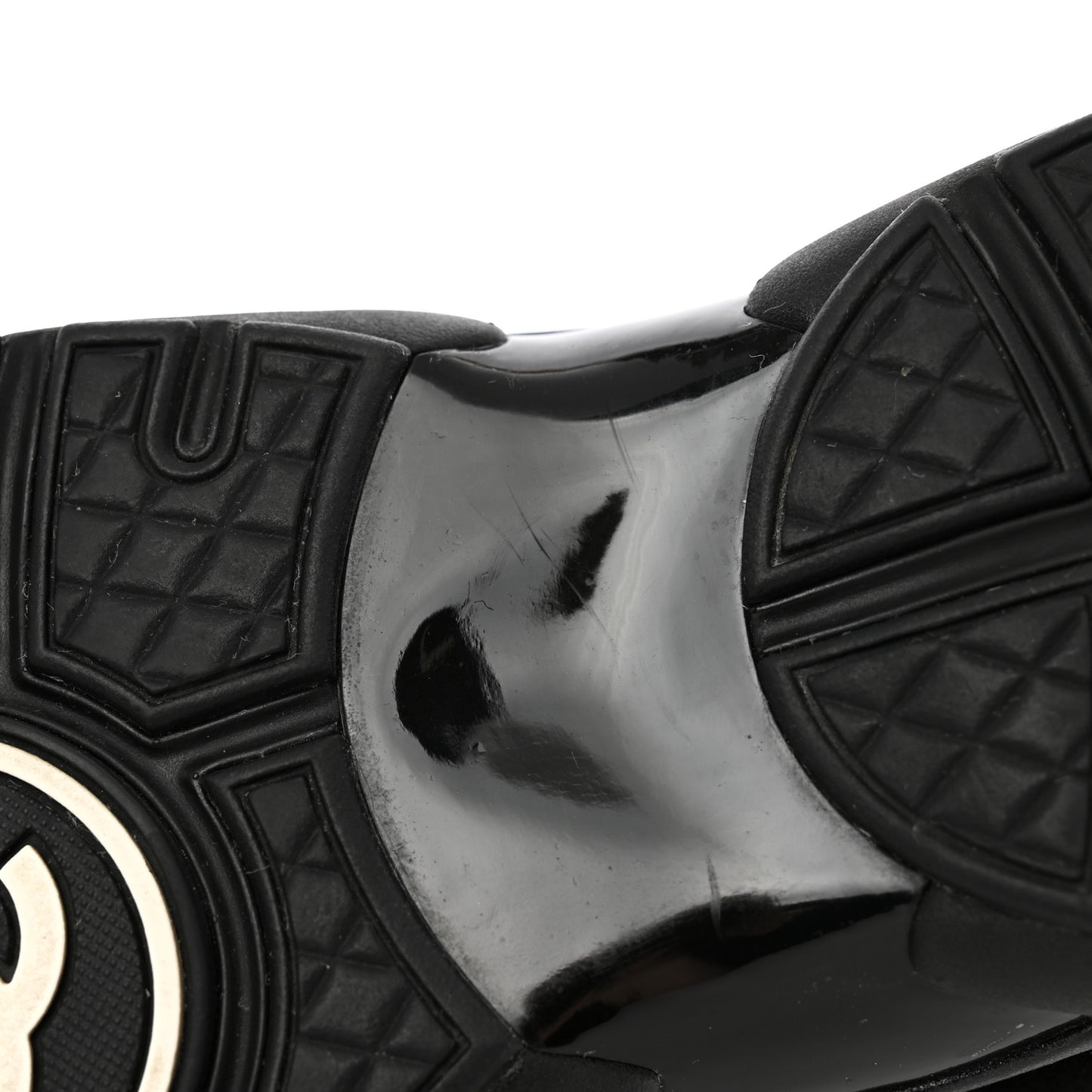 Fabric Calfskin Suede CC Sneakers 36 Black