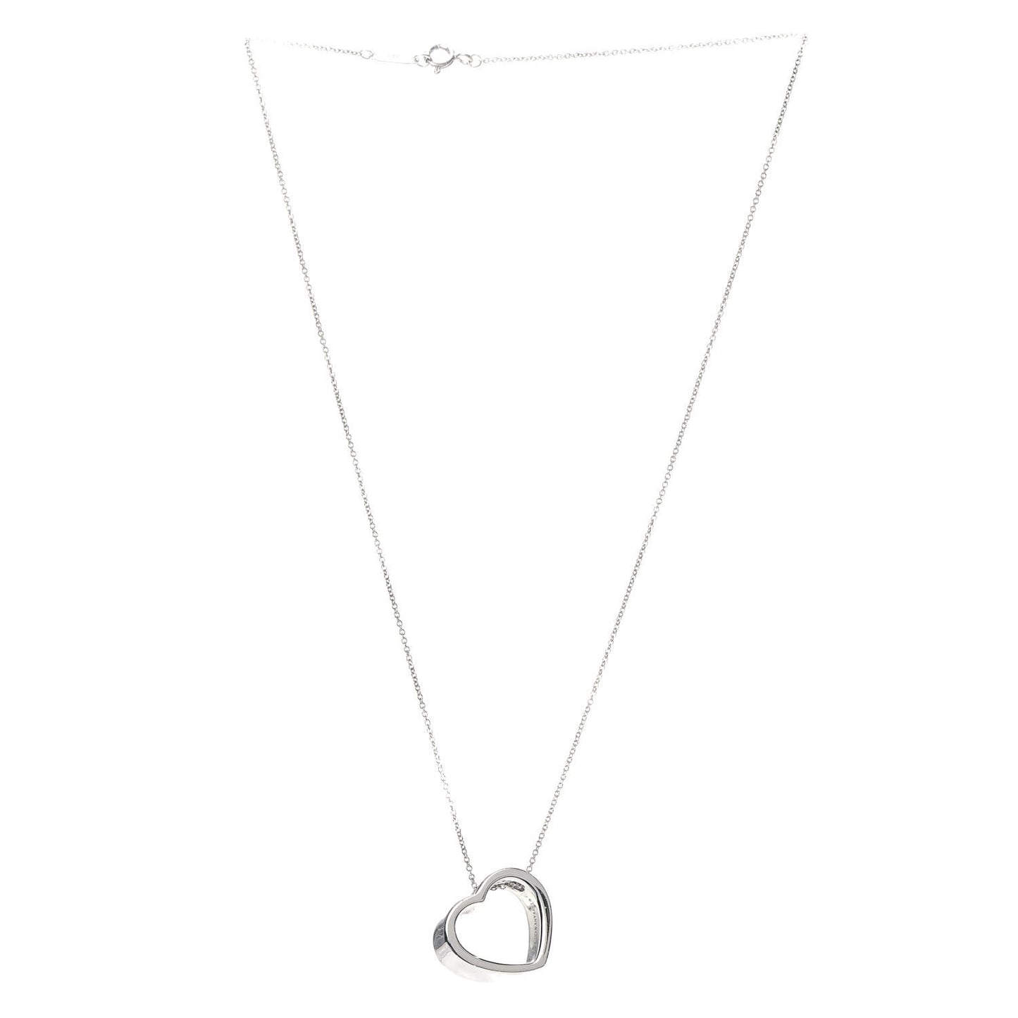 Sterling Silver Slanted Heart Pendant Necklace