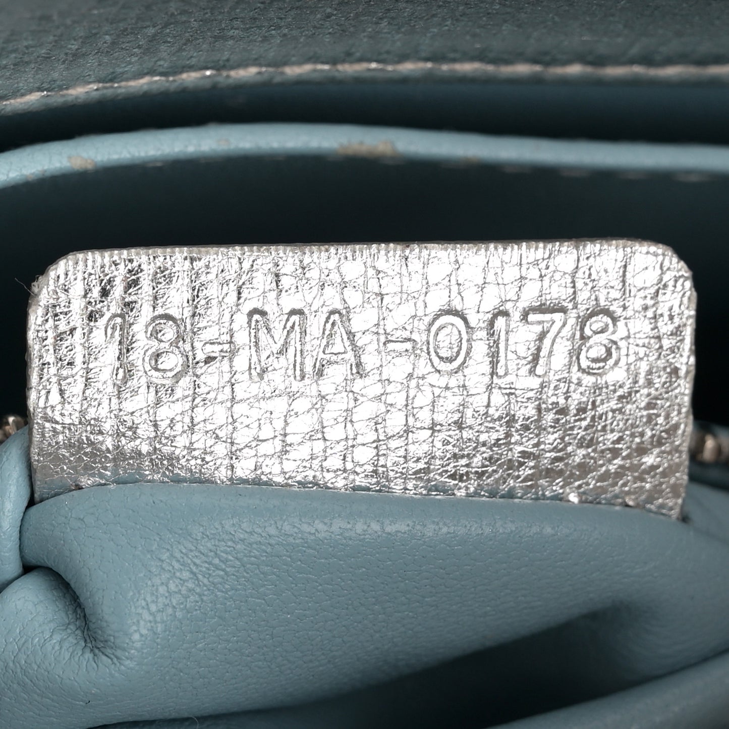 Metallic Grained Calfskin Cannage Small Lucky Badges My Lady Dior Silver