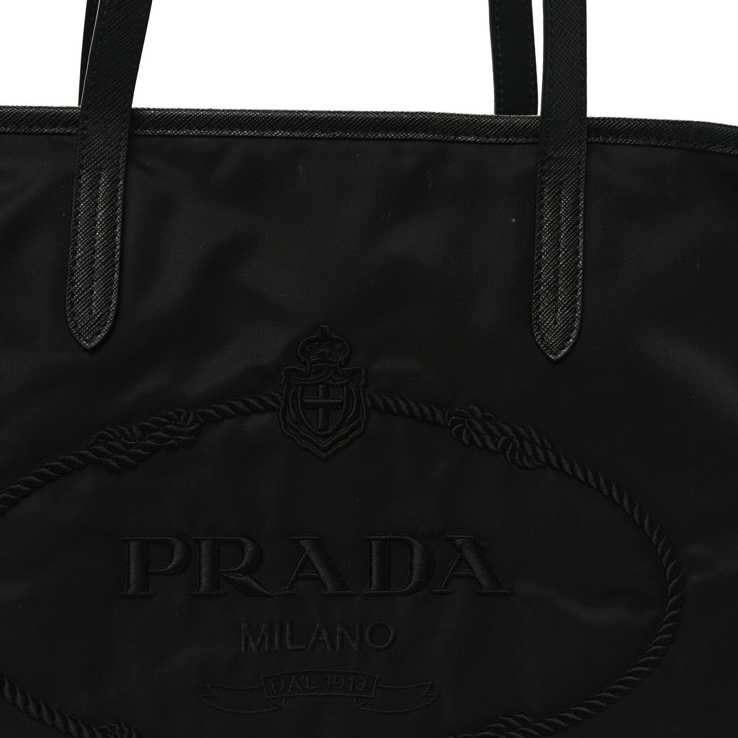 Tessuto Nylon Logo Tote Black