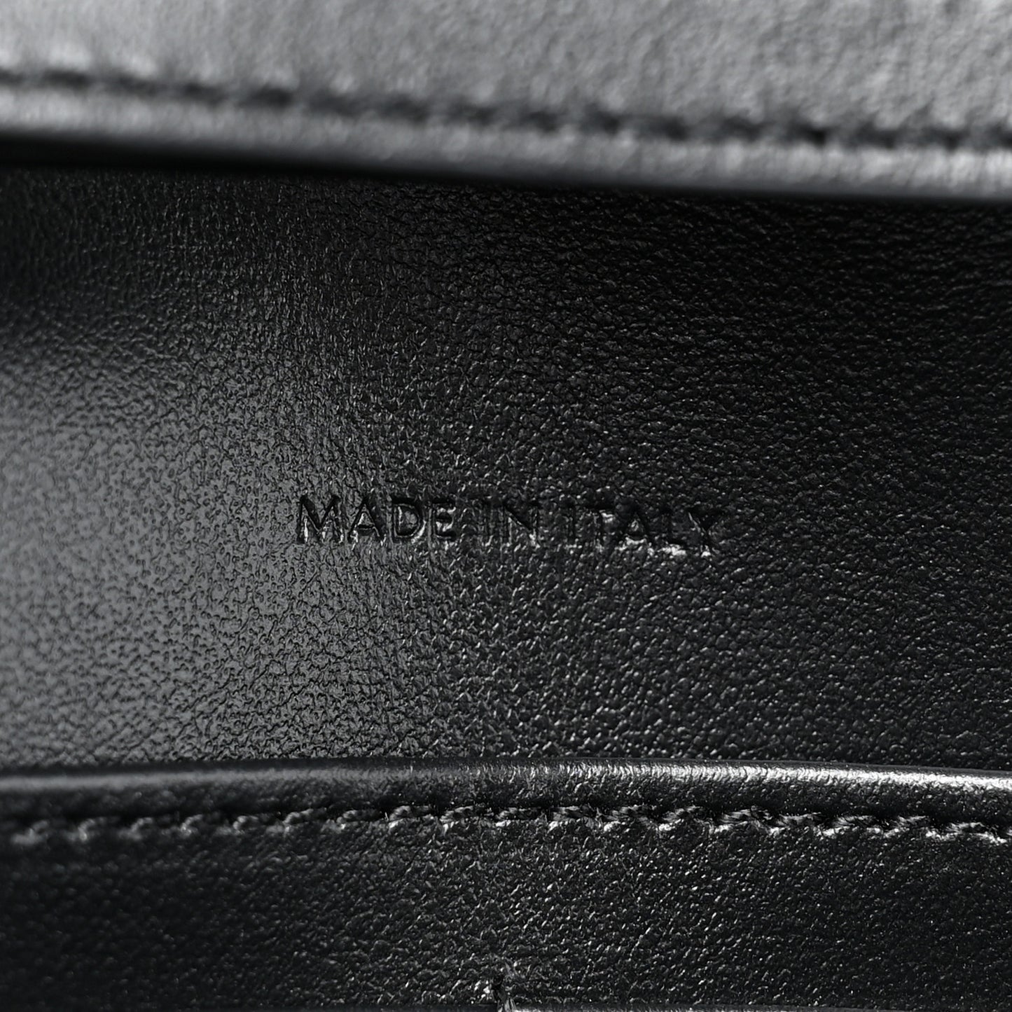 Shiny Calfskin Triomphe Margo Wallet on Chain Black