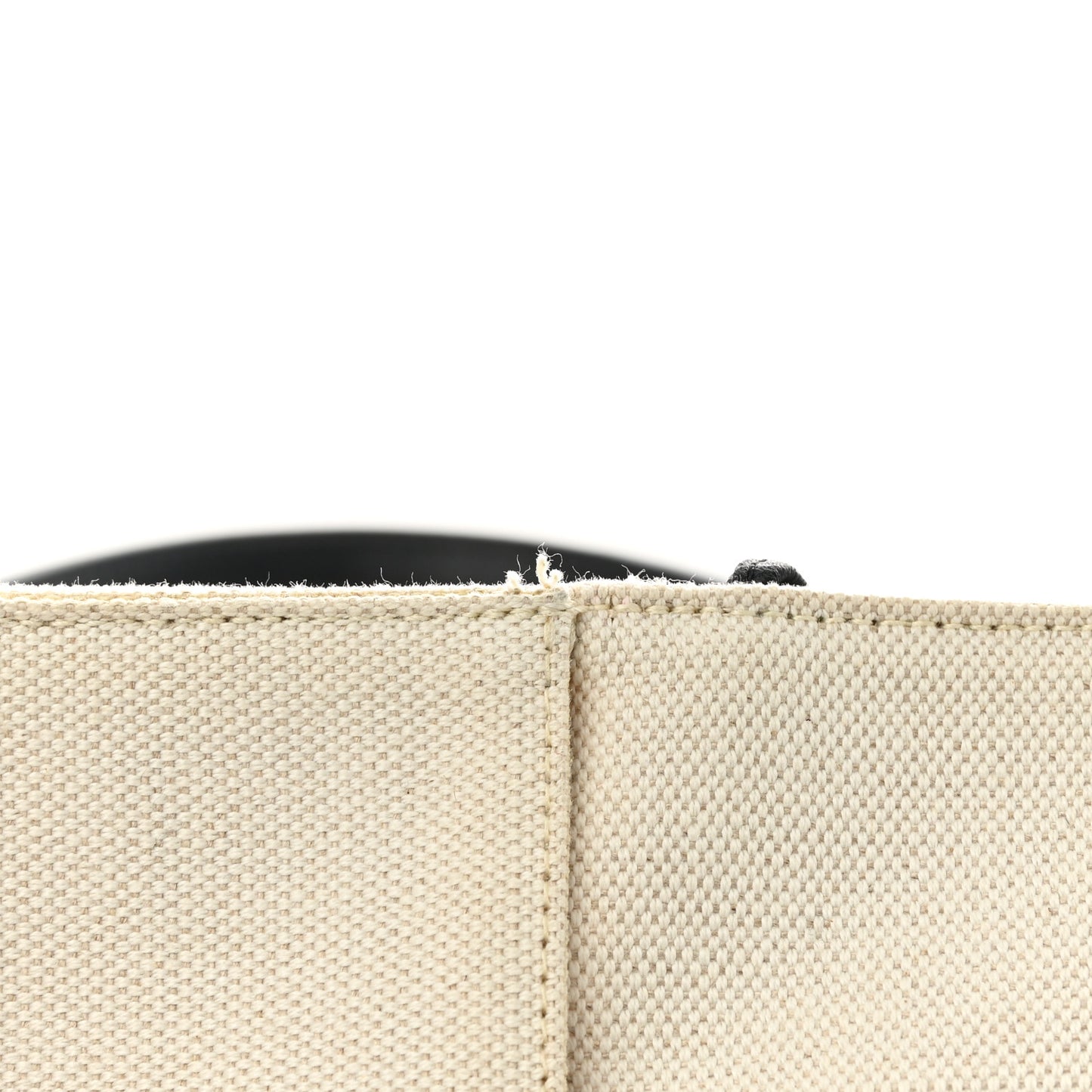 Canvas Intrecciato Large Arco Tote Beige Black