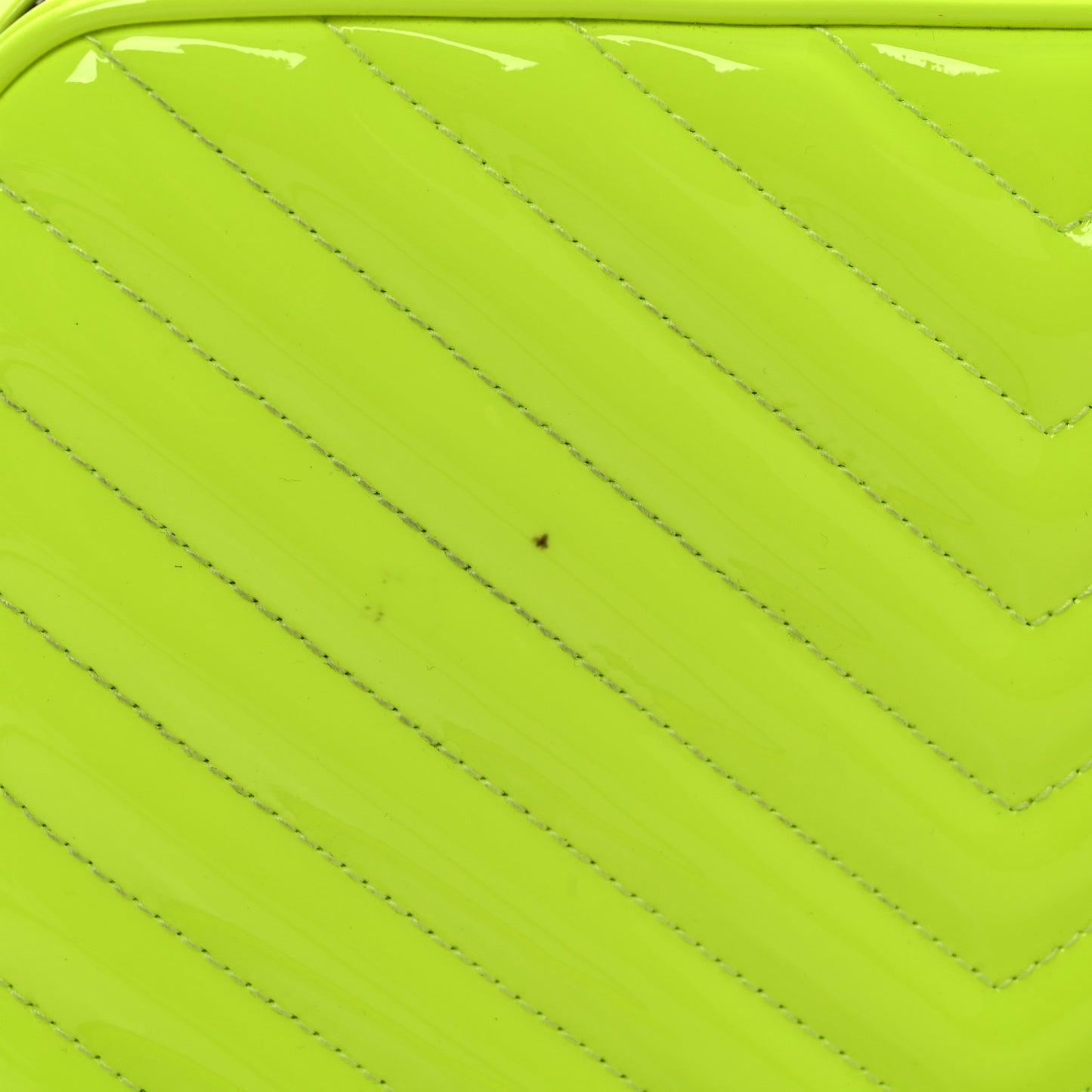 Patent Calfskin Matelasse Monogram Lou Camera Bag Neon Yellow