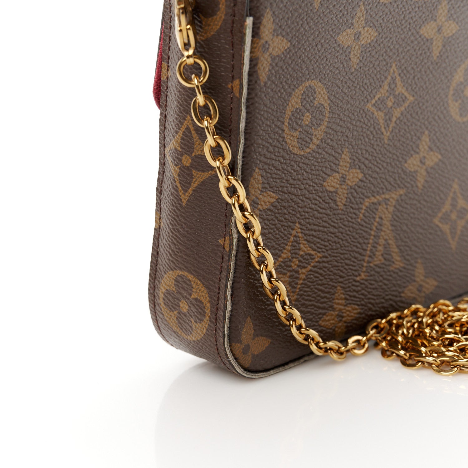 Louis Vuitton Monogram Pochette Felicie Chain Wallet Fuchsia 19 of 19