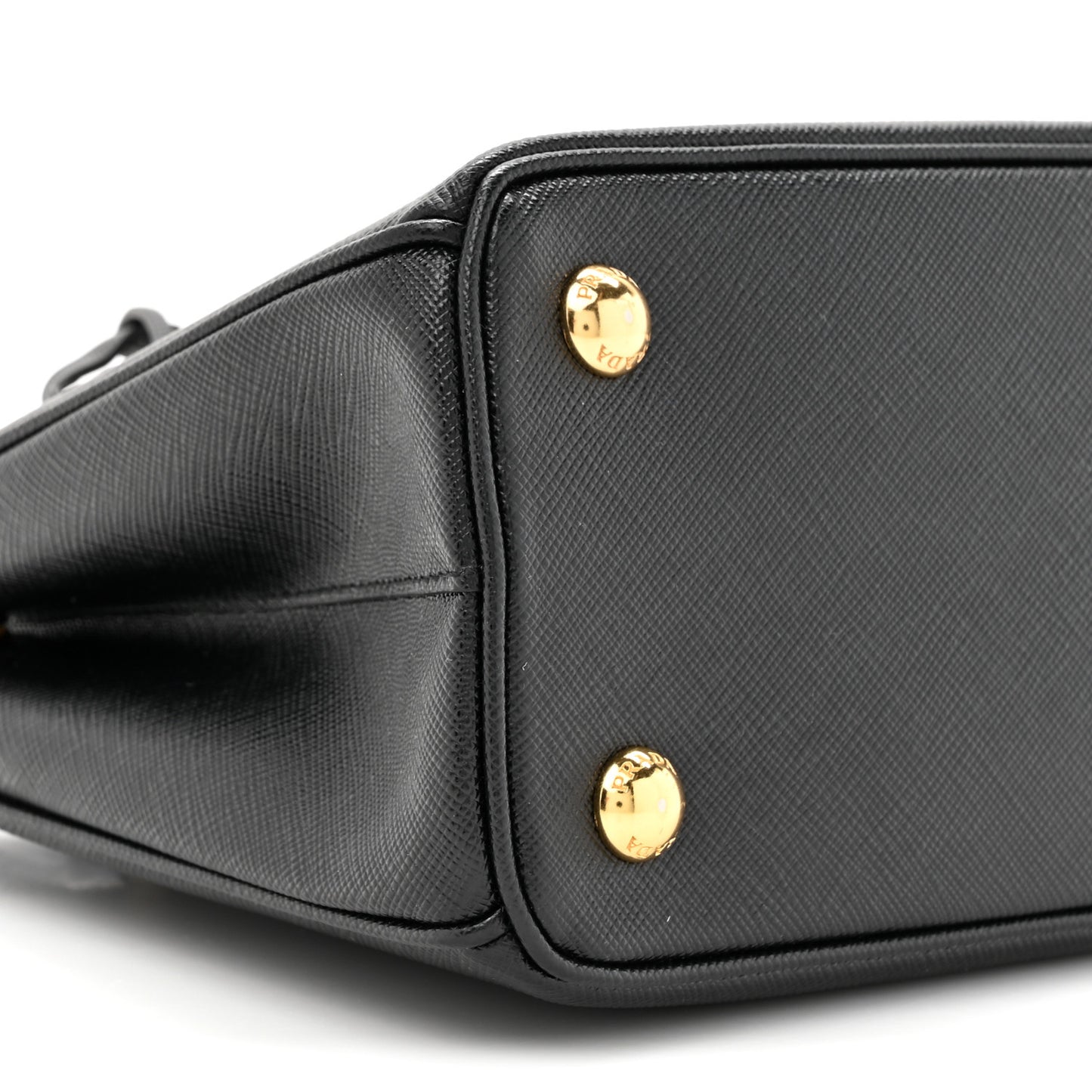 Saffiano Lux Micro Galleria Shoulder Bag Black