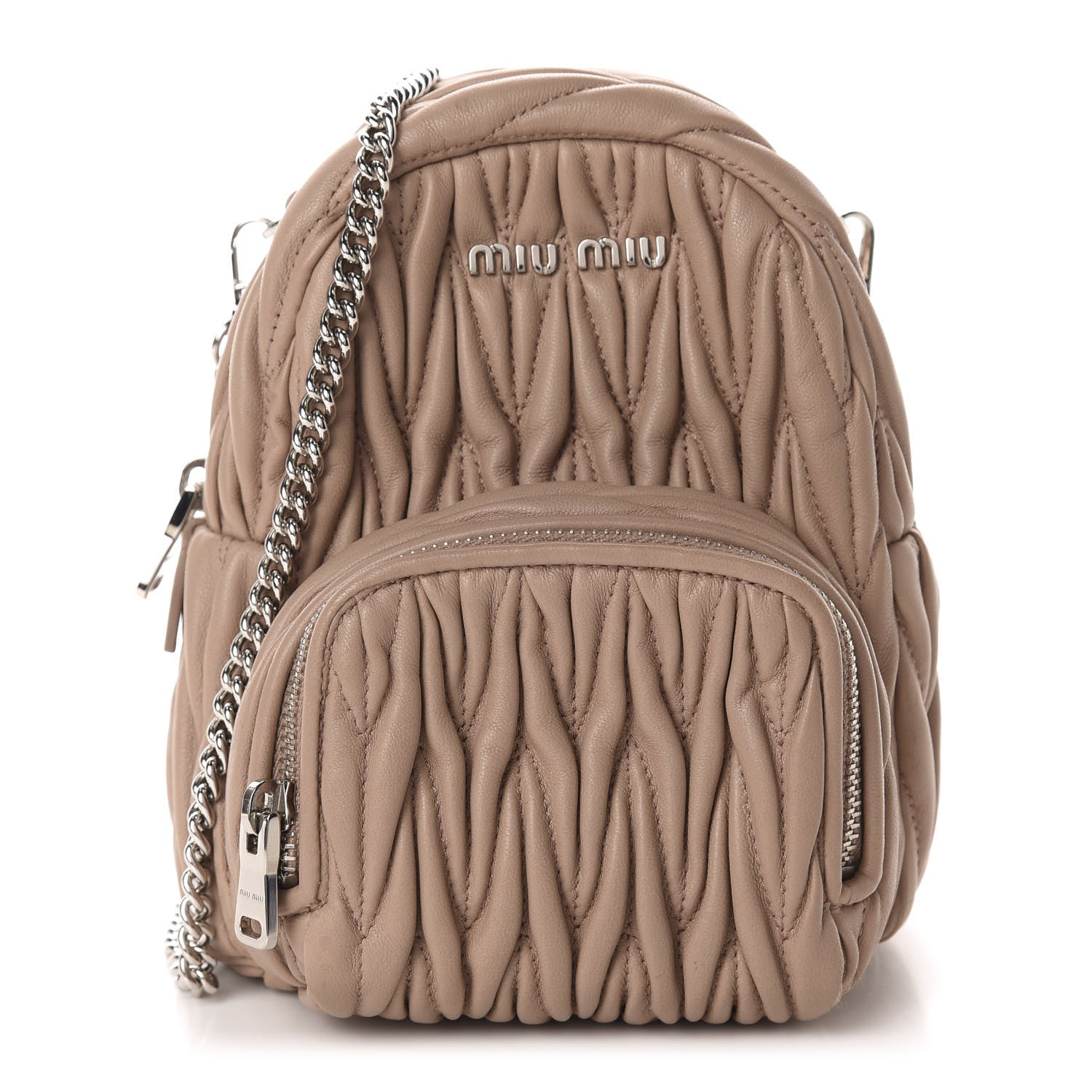 Miu Miu Nappa Matelasse Mini Backpack Cammeo 658562 – FASHIONPHILE