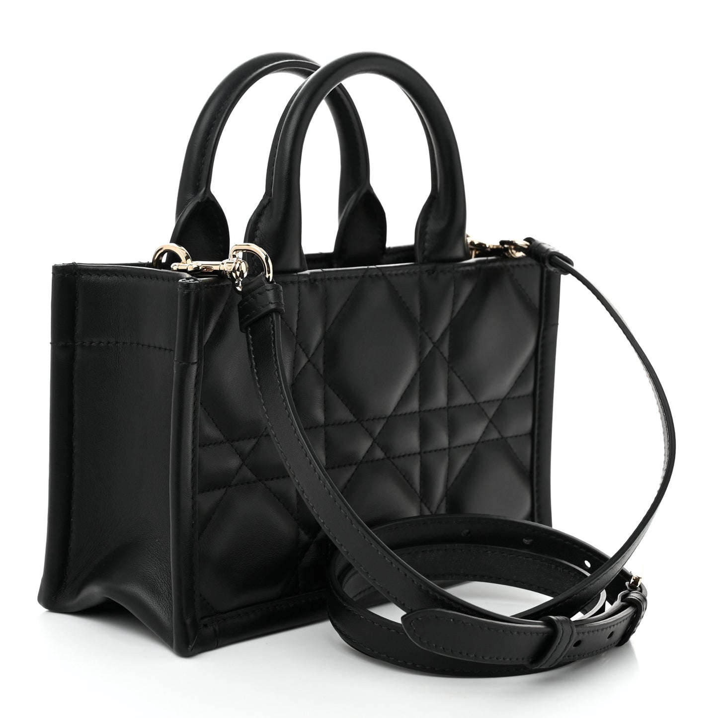 Calfksin Macrocannage Mini Book Tote Black