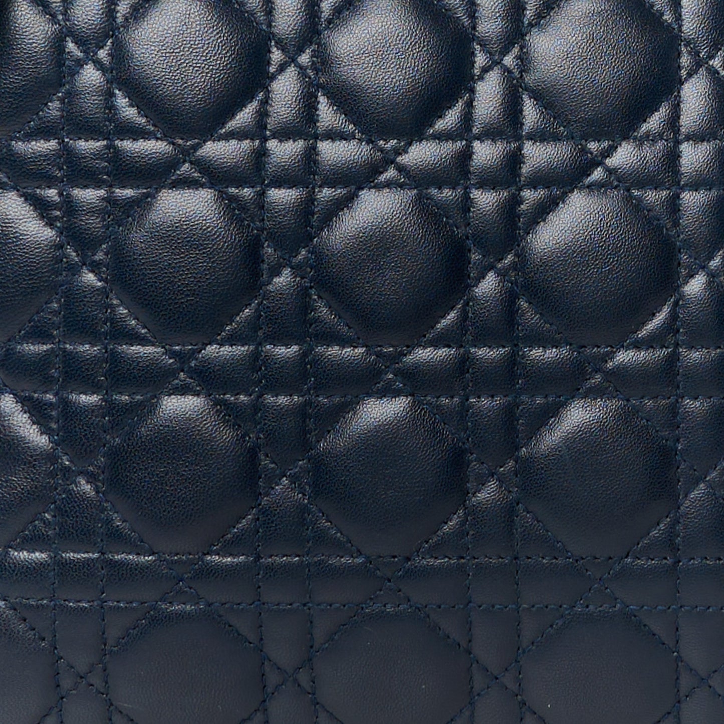 Lambskin Cannage Large Lady Dior Navy Blue