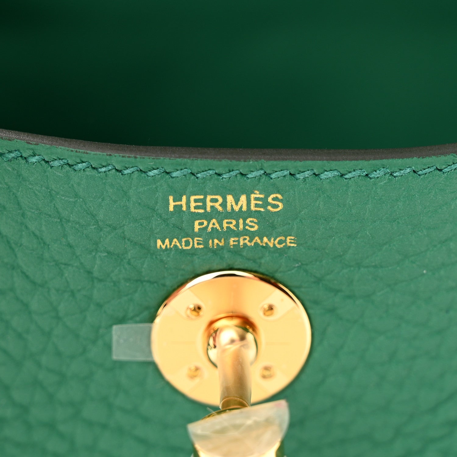 Hermes Taurillon Clemence Mini Lindy 20 Vert Vertigo 6 of 11