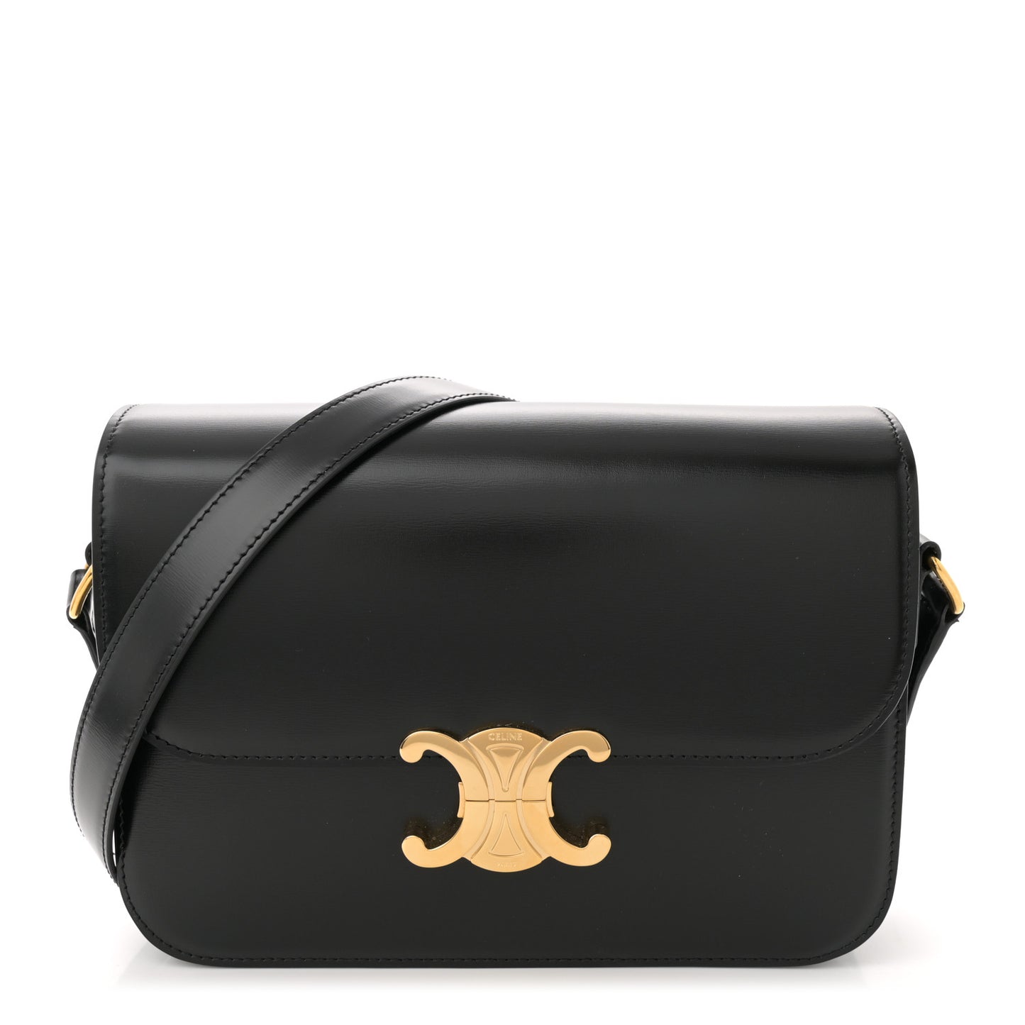 Shiny Calfskin Medium Triomphe Black