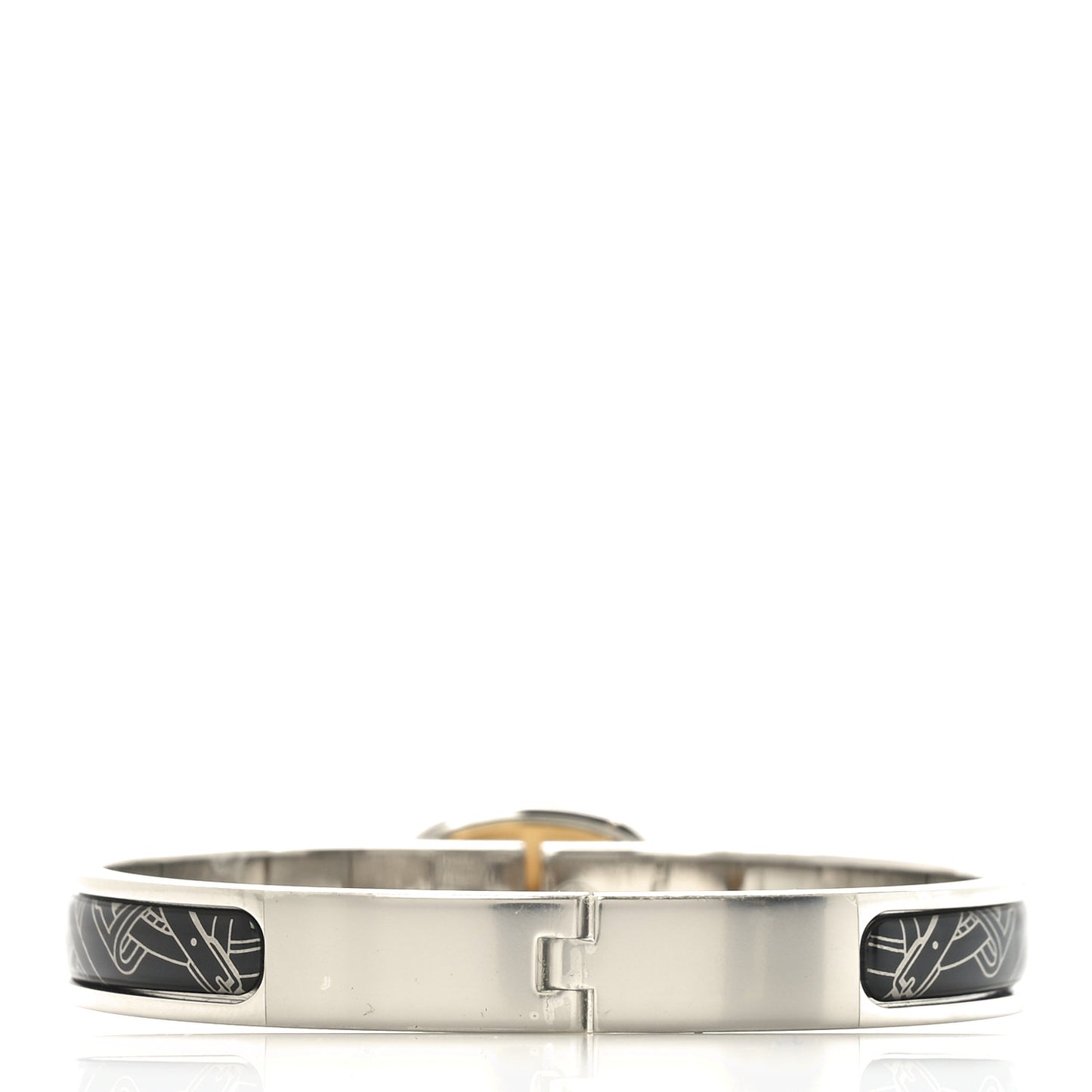 Enamel Mini Mors A Jouets Clic Chaine d'Ancre Bracelet PM Platine Noir