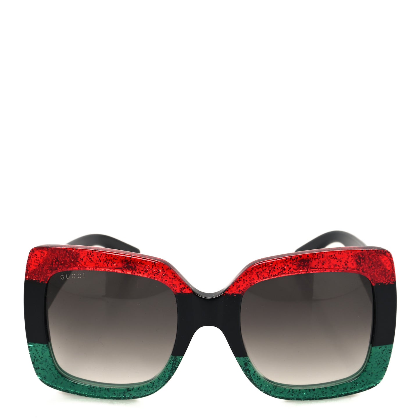 Acetate Square Frame Sunglasses GG0083S Glitter Red Black Green
