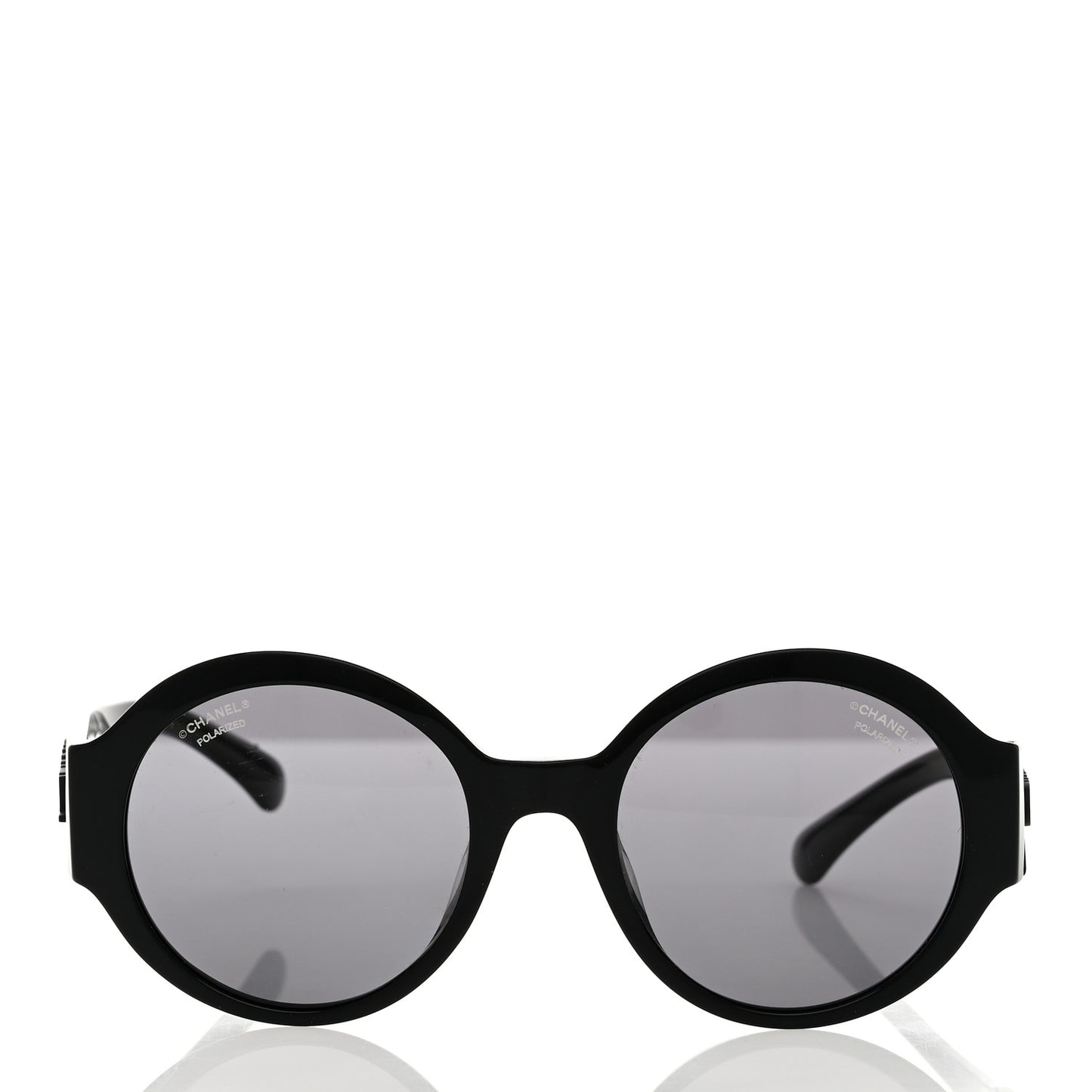 Acetate Polarized Round Sunglasses 5410-A Black