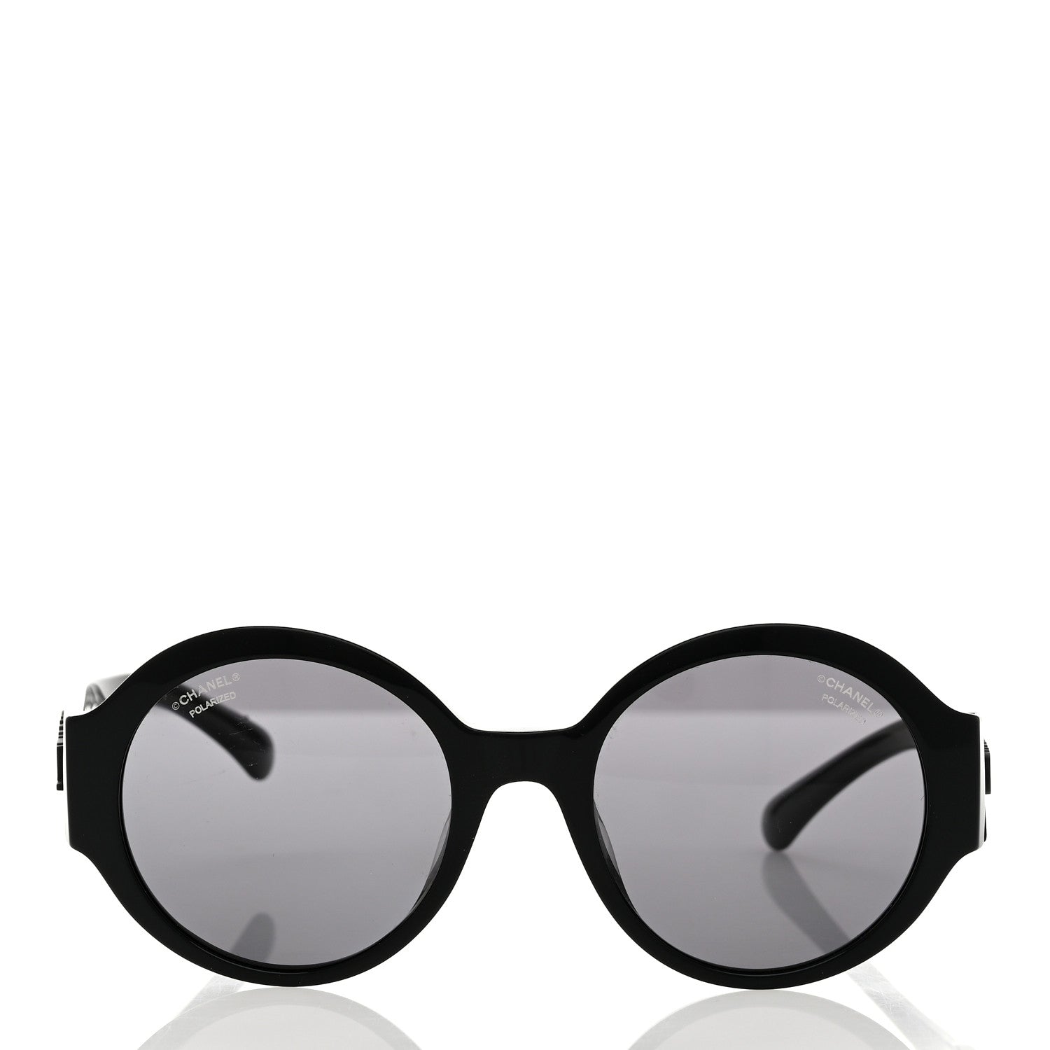 Chanel Acetate Polarized Round Sunglasses 5410-A Black 2 of 8