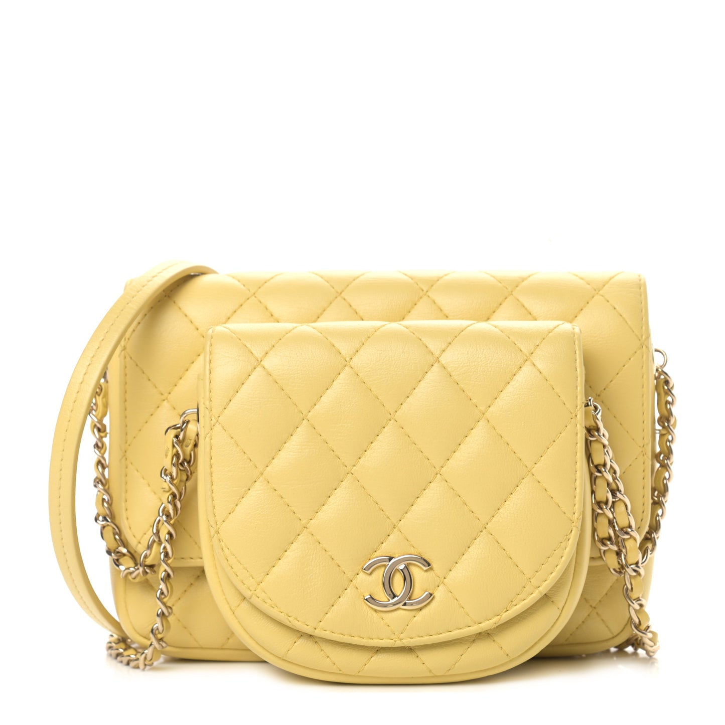 Lambskin Quilted Side Packs Yellow
