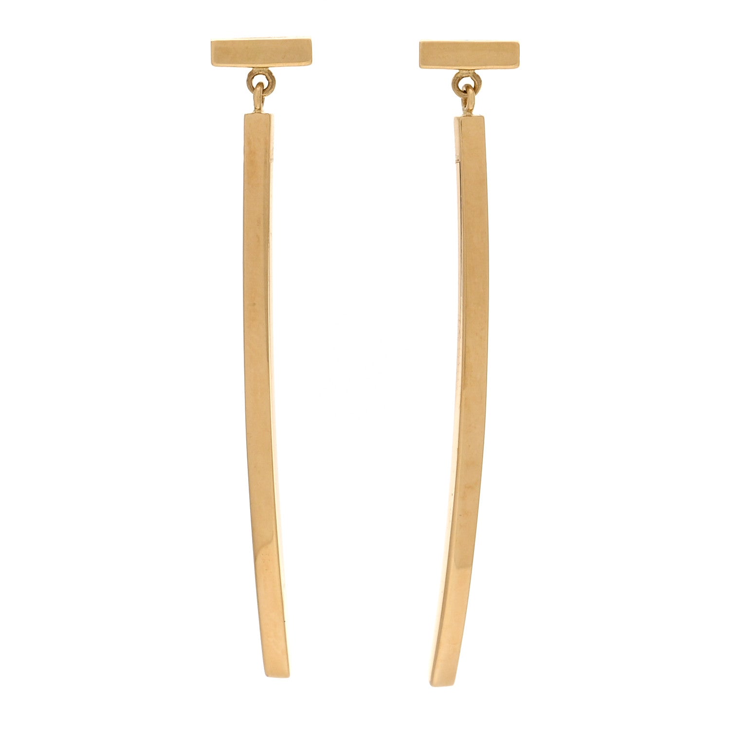 Tiffany 18K Yellow Gold T Bar Earrings 1 of 5