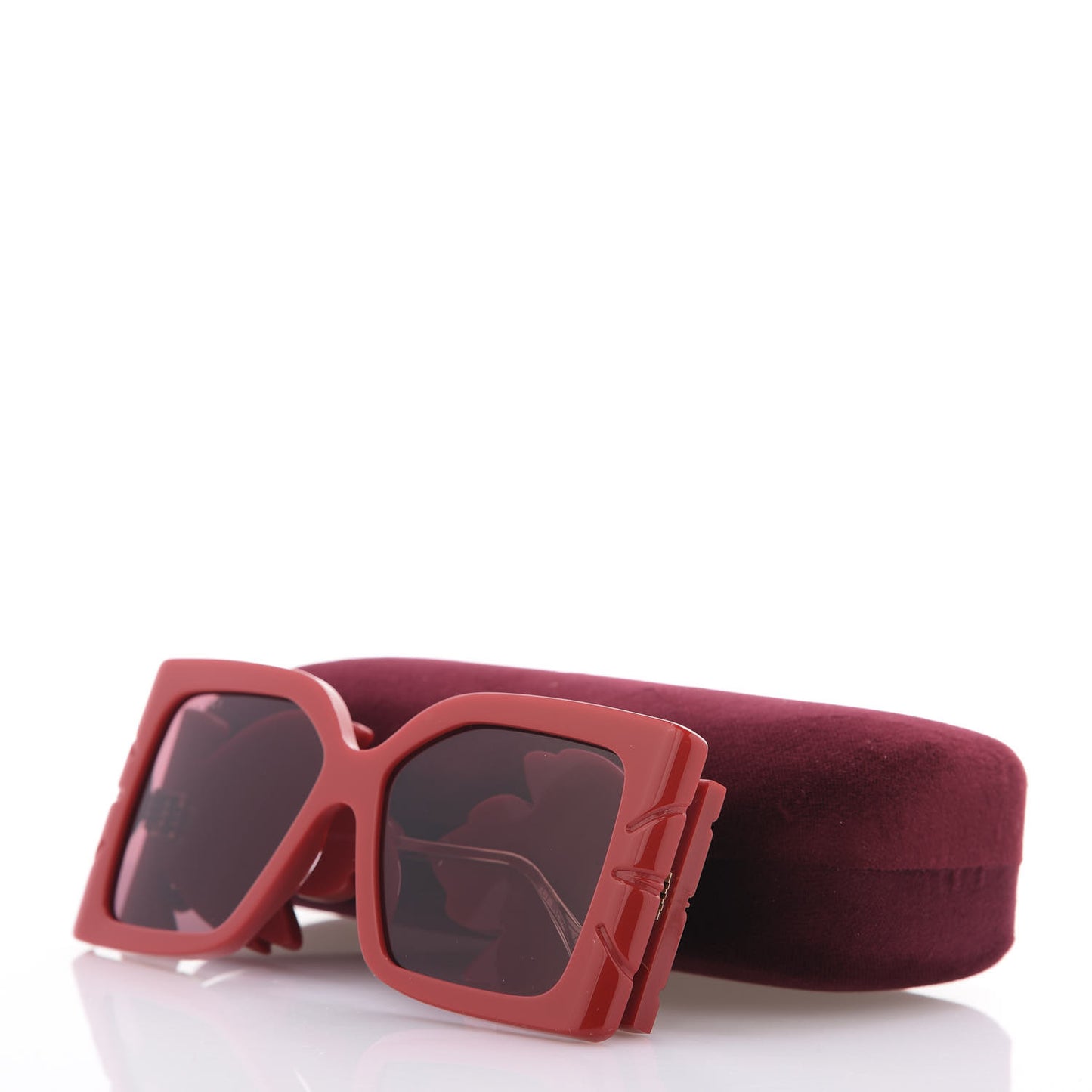 Acetate Square Frame Wing Sunglasses GG0535S Red