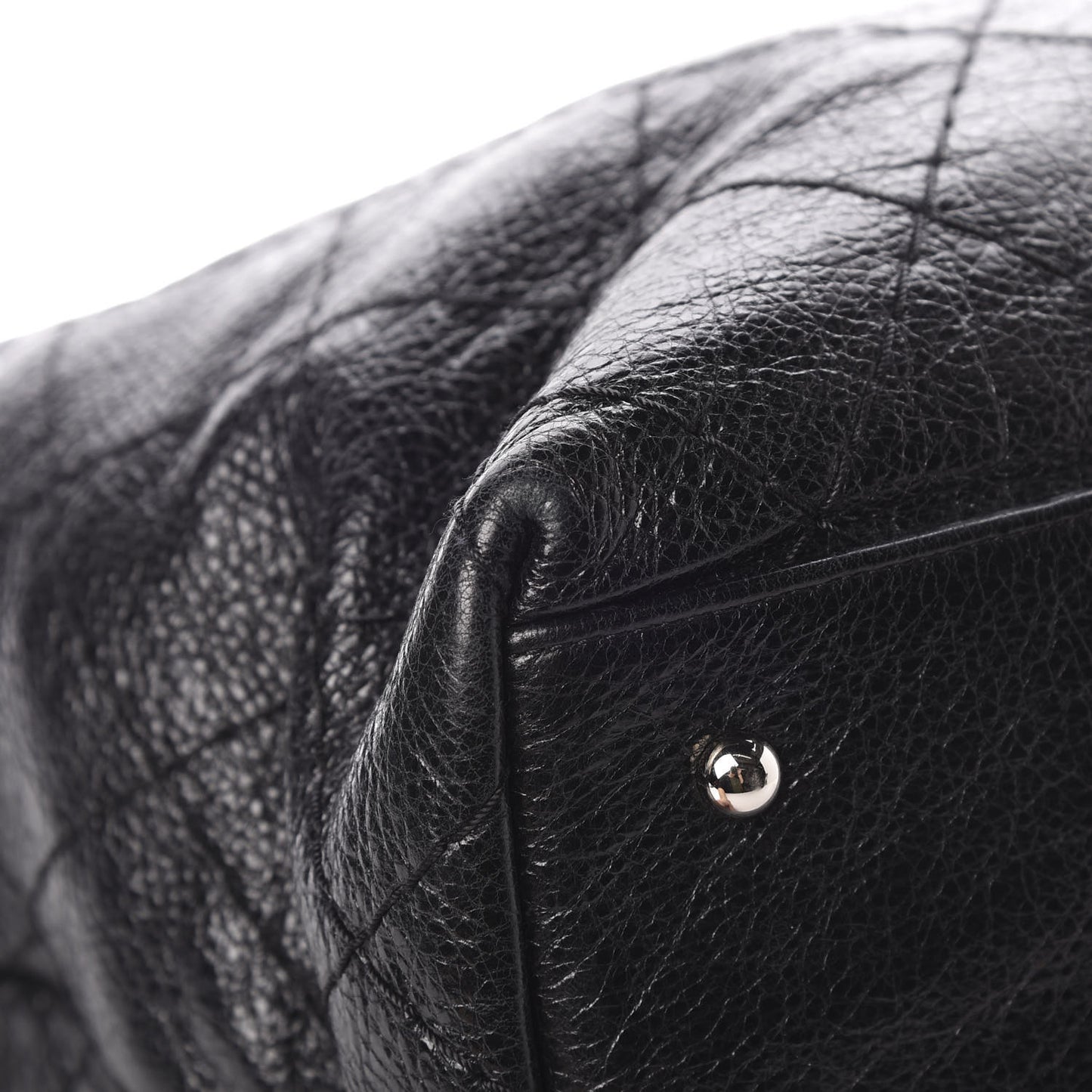 Glazed Calfskin Large On The Road Tote Black
