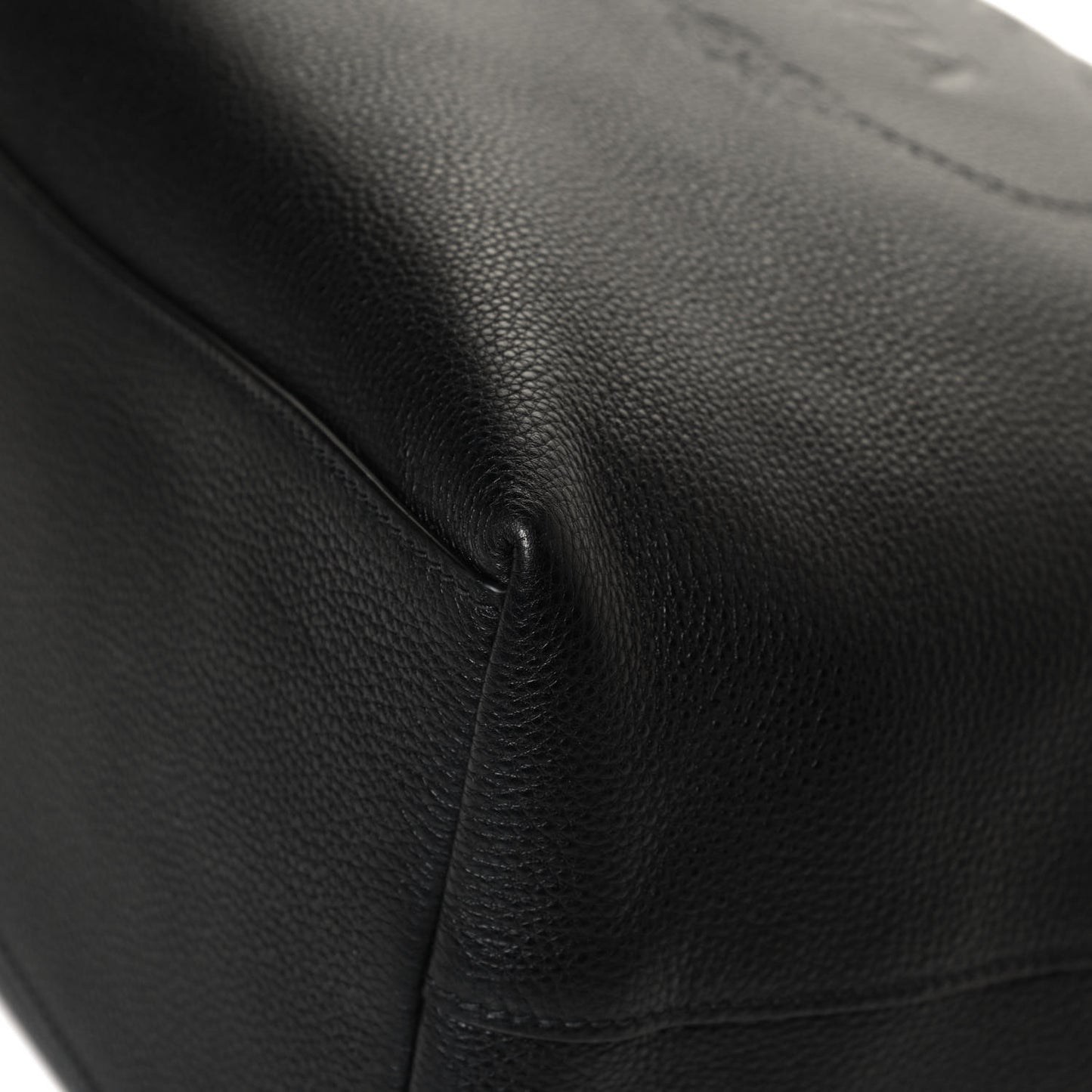 Vitello Phenix Embossed Logo Hobo Black