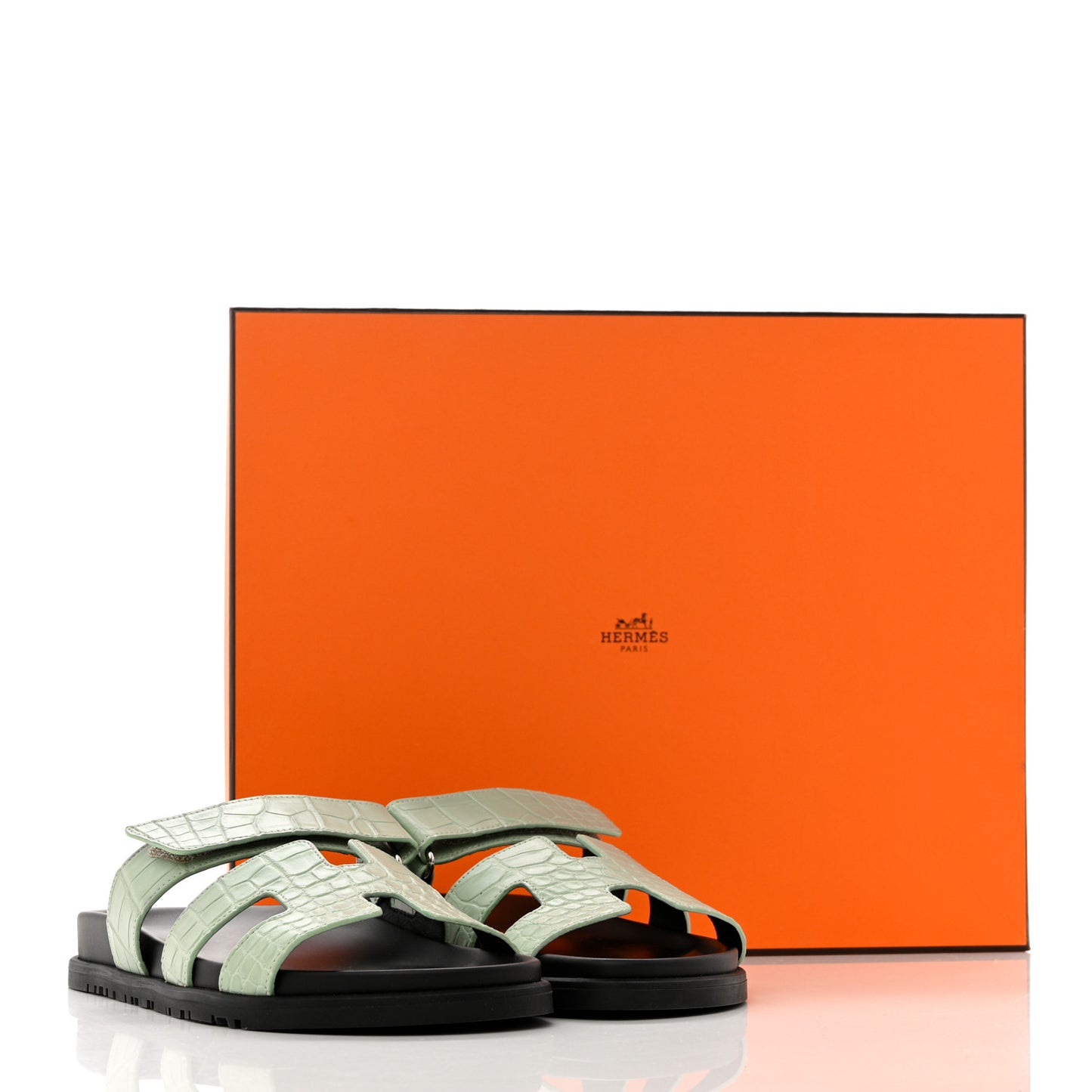 Matte Alligator Womens Chypre Sandals 38.5 Vert D'eau
