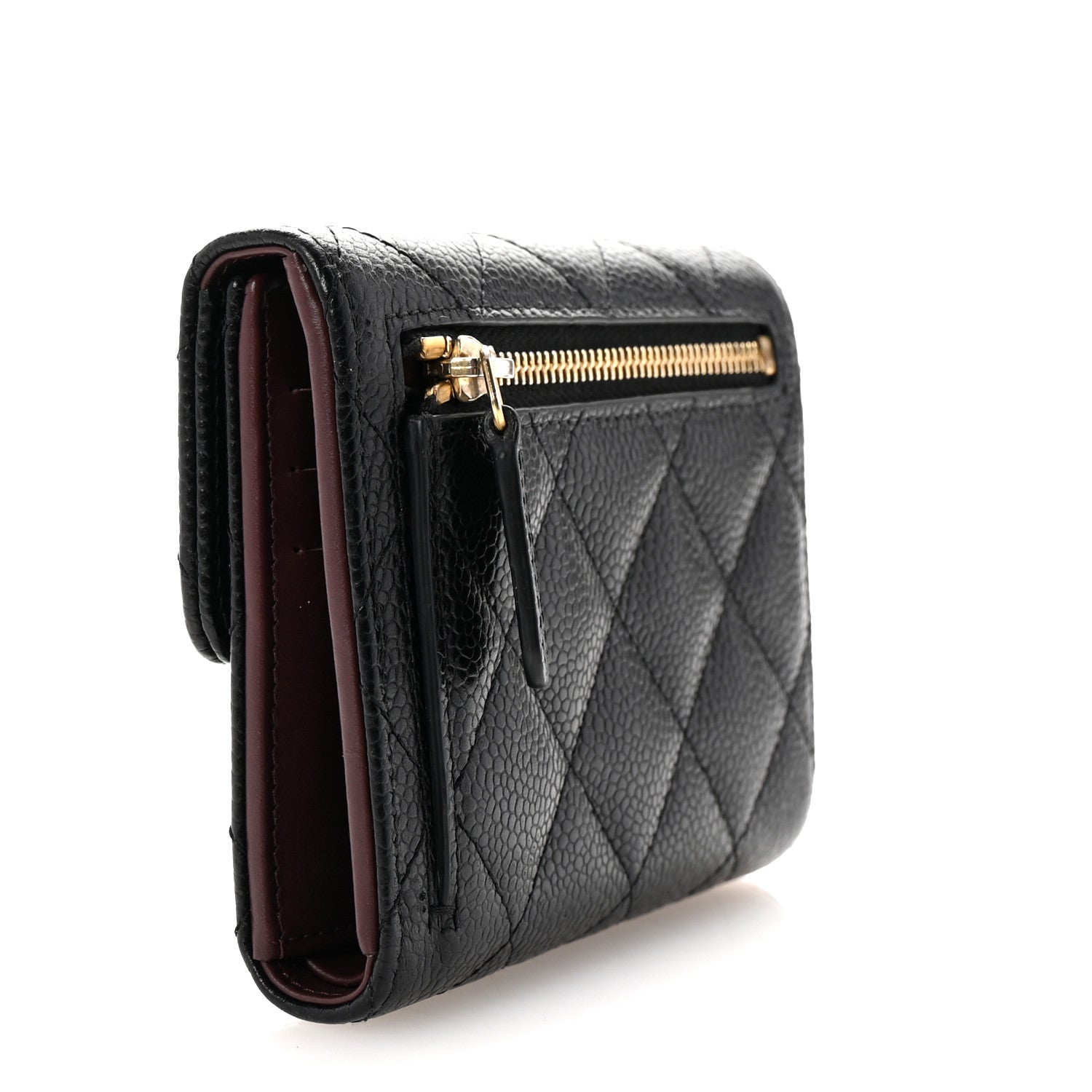 Chanel Caviar Quilted Compact Flap Wallet Black 3 of 9