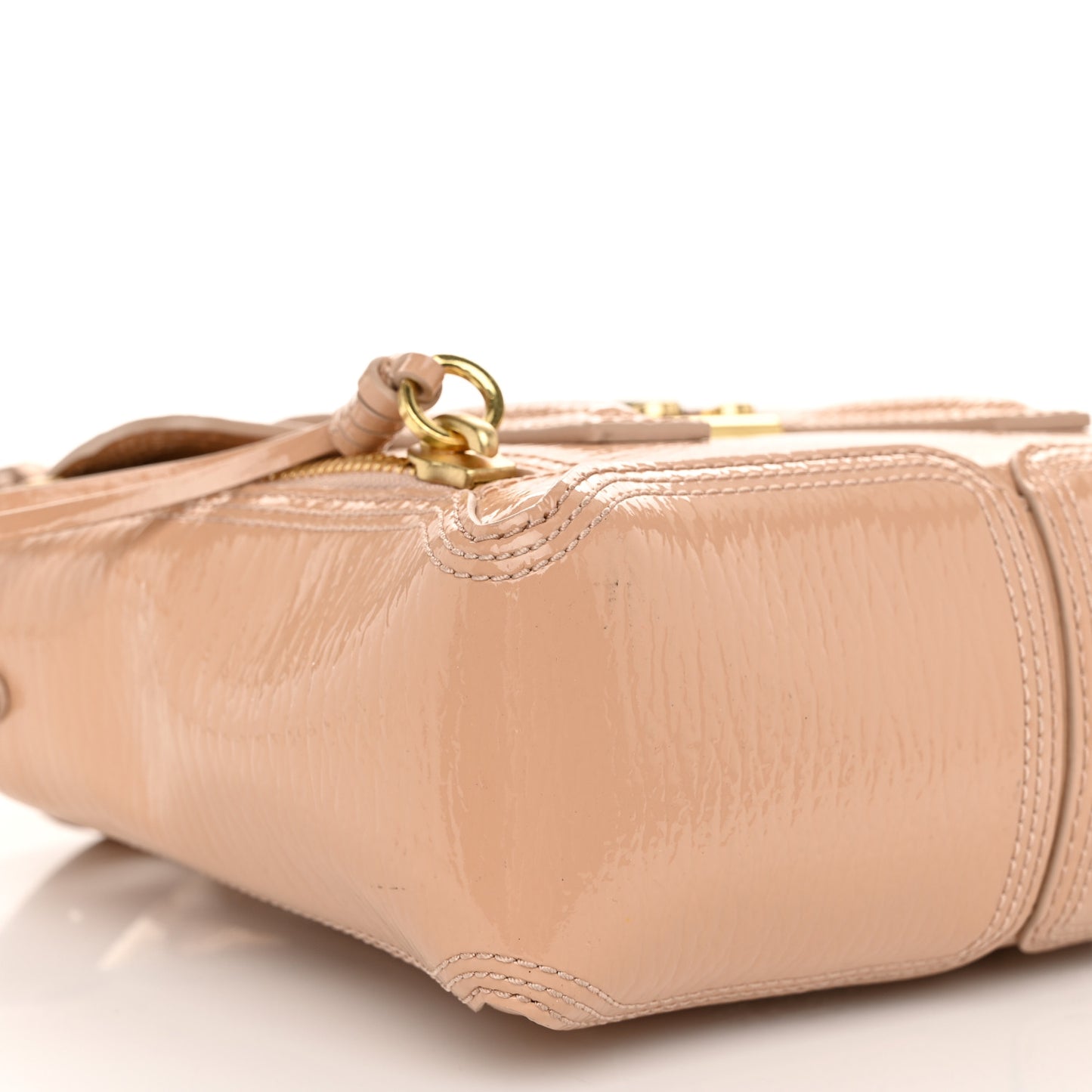 Textured Patent Mini Pashli Satchel Ceramic