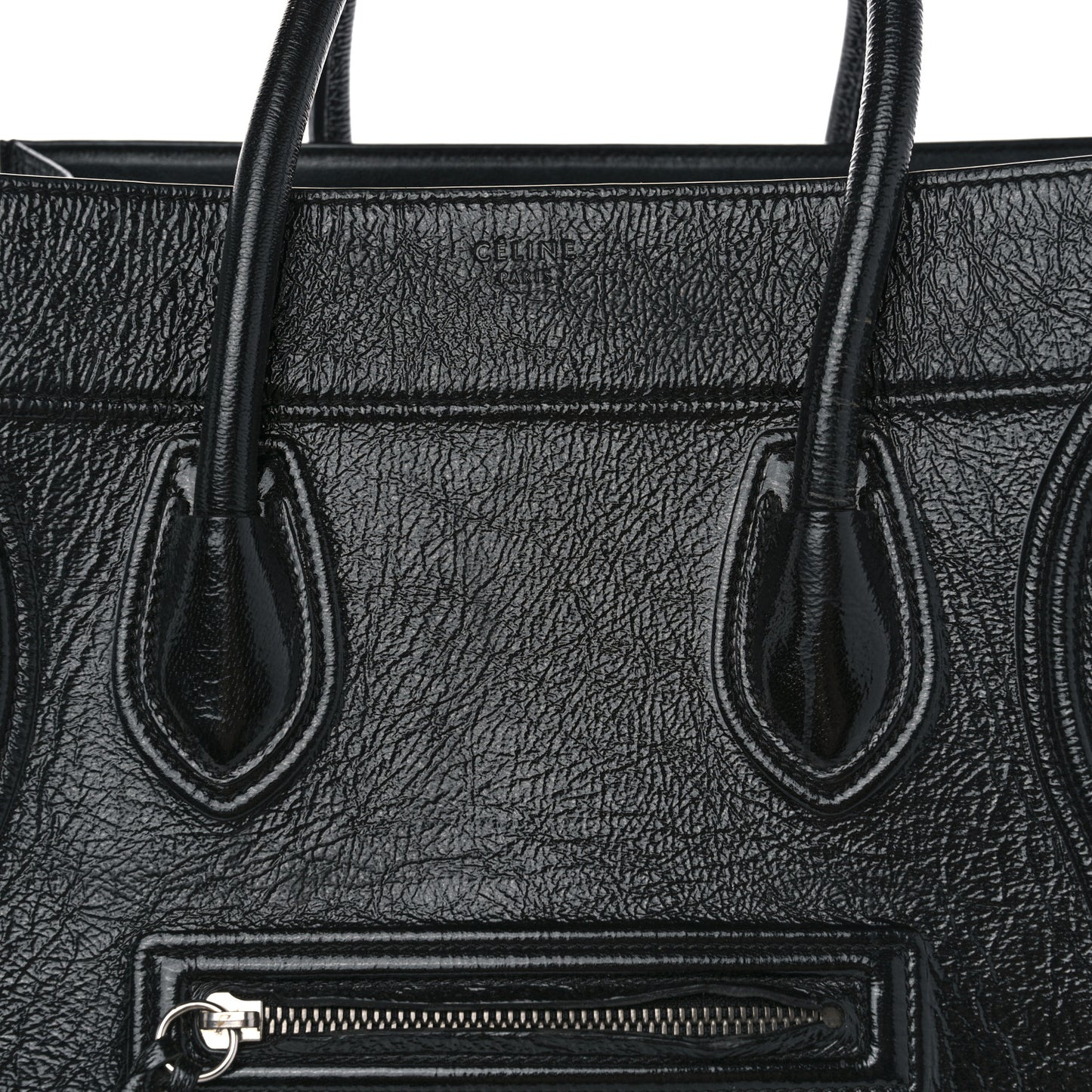 Shiny Goatskin Medium Phantom Luggage Black