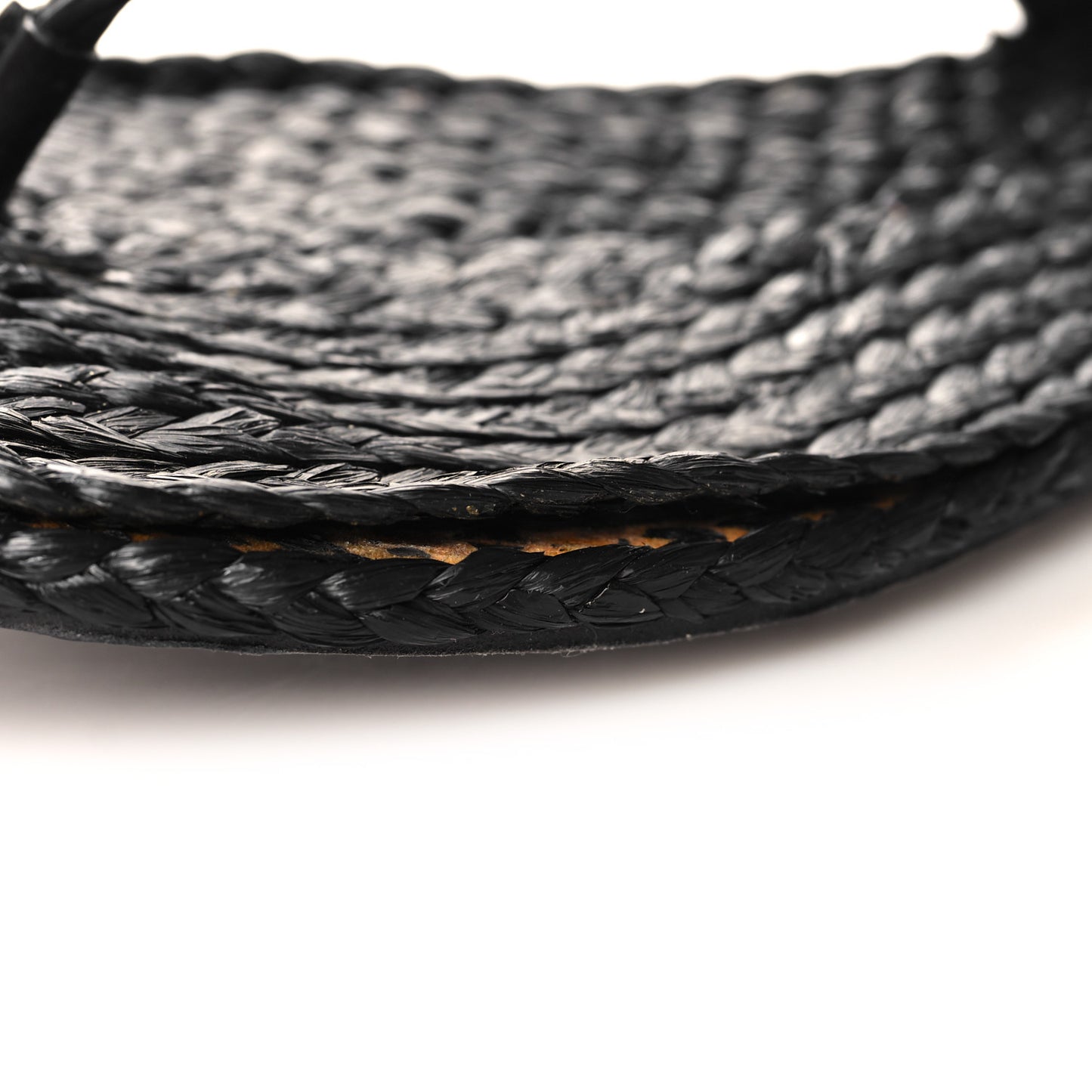 Calfskin Raffia Cassandra Monogram Sandals 37 Black