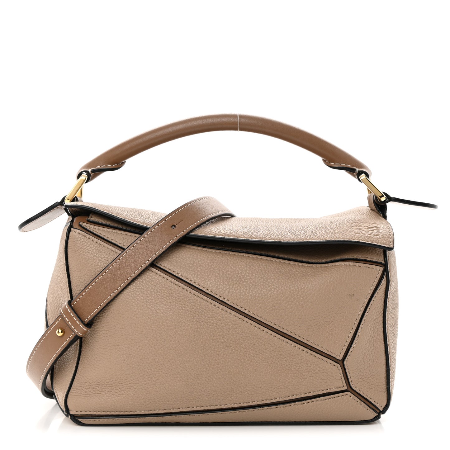 Grained Calfskin Small Puzzle Bag Sand Mink