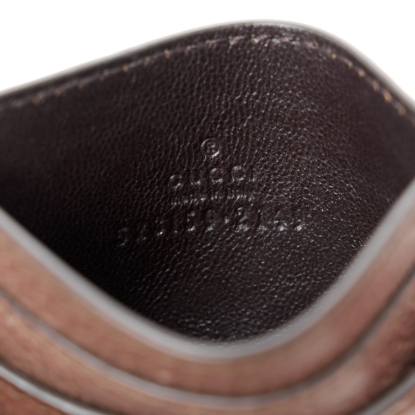 GG Supreme Monogram Textured Dollar Calfskin Ophidia Card Holder Beige Ebony New Acero