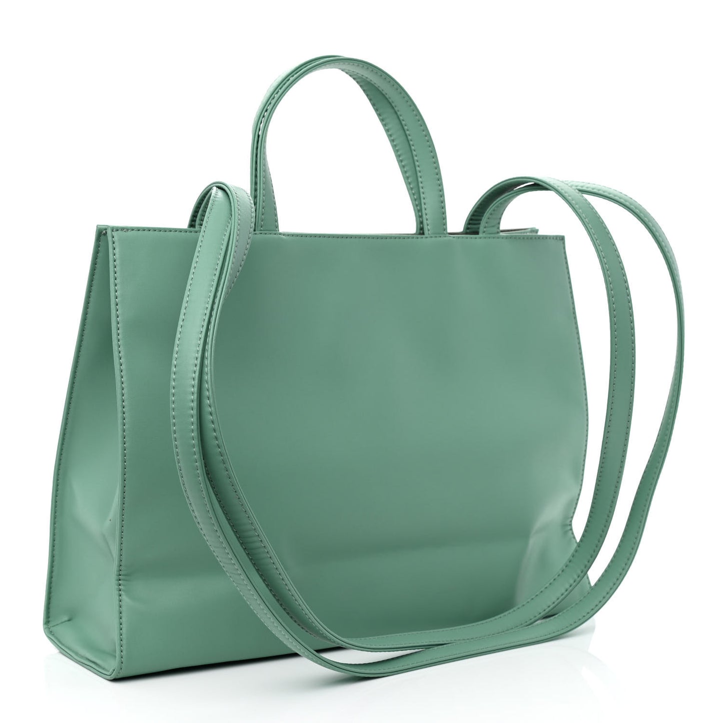 Vegan Leather Medium Shopping Bag Sage