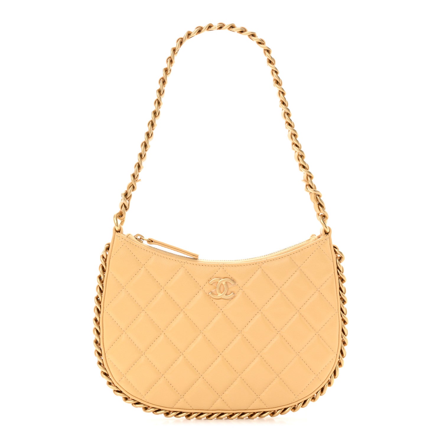 Chanel Shiny Crumpled Lambskin Quilted Trendy Chain Around Yellow 1 of 11