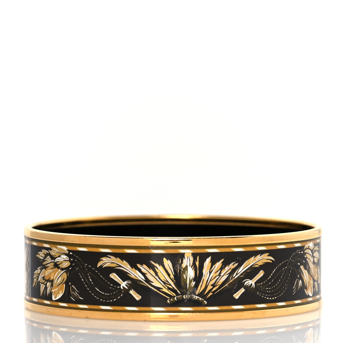 Enamel Printed Brazil Wide Bracelet 65 Black