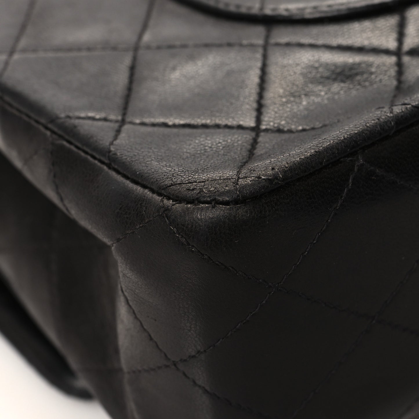 Lambskin Quilted Medium Double Flap Black