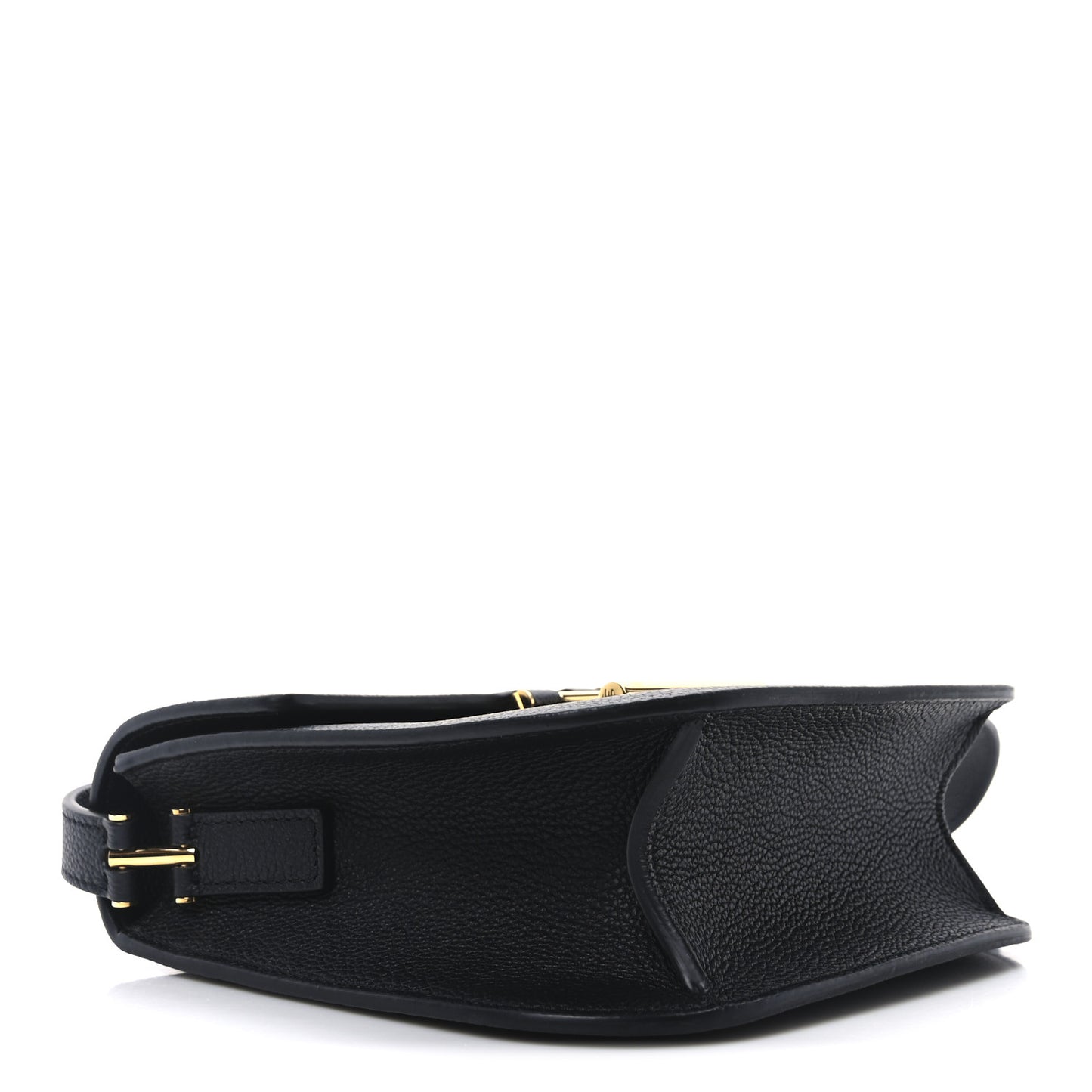 Grained Calfskin Mini T Clasp Tara Crossbody Bag Black