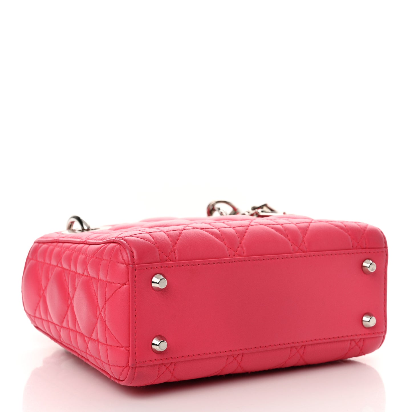 Lambskin Cannage Mini Lady Dior Hot Pink