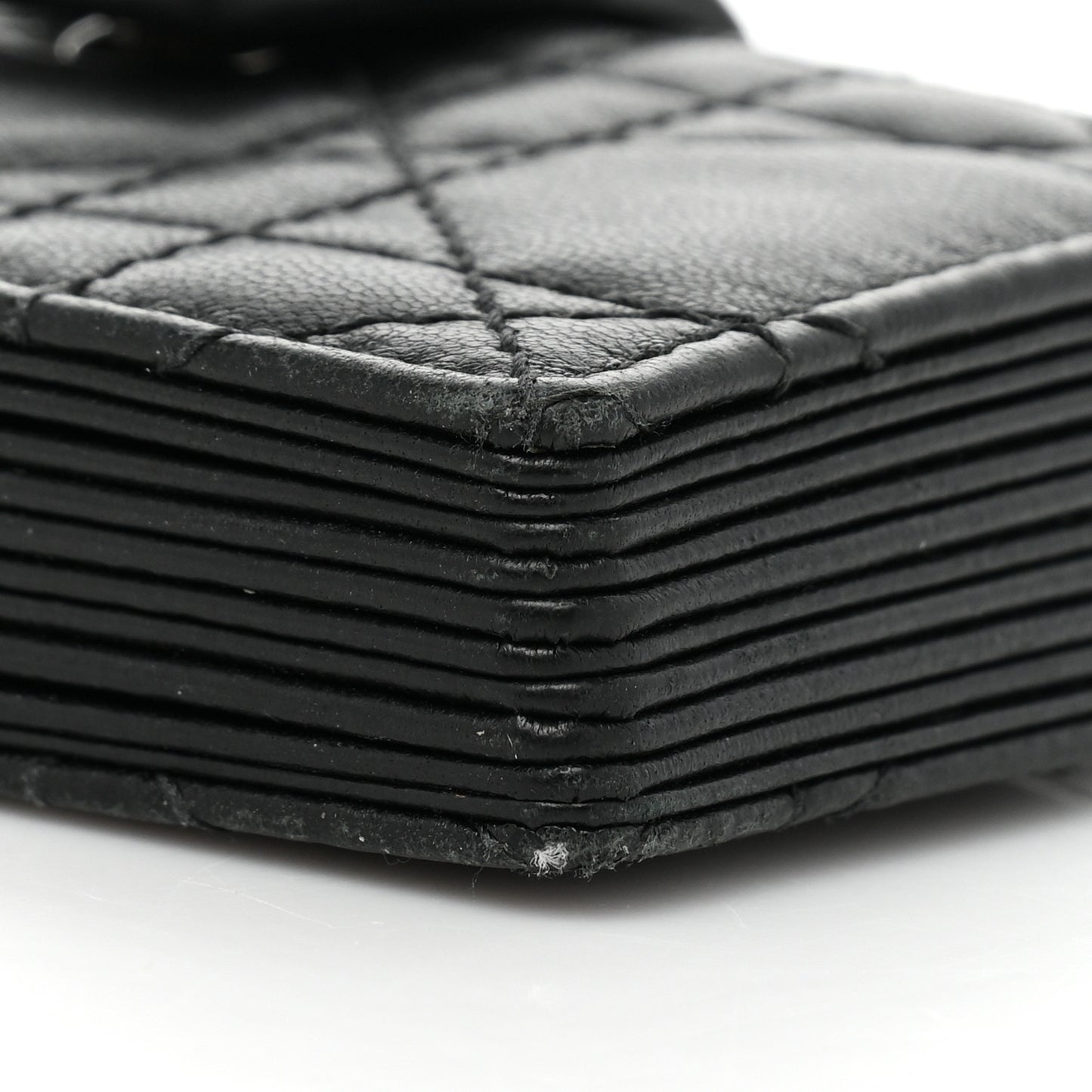 Lambskin Cannage Lady Dior 5-Gusset Card Holder Black