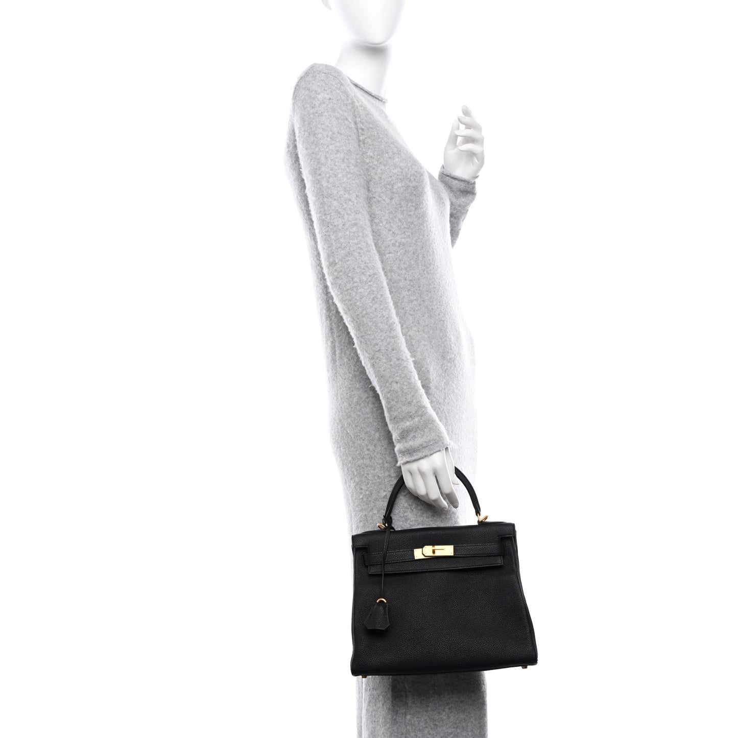 Togo Horseshoe Kelly Retourne 28 Black Vert Fonce