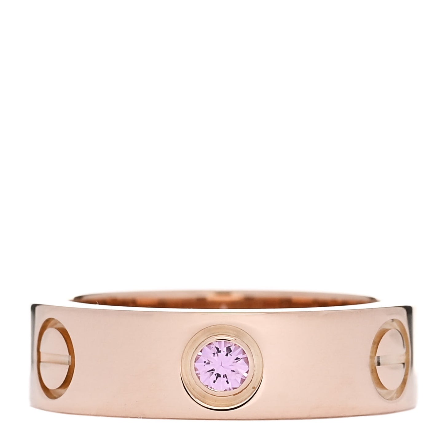 18K Pink Gold Pink Sapphire 5.5mm LOVE Ring 51 5.75