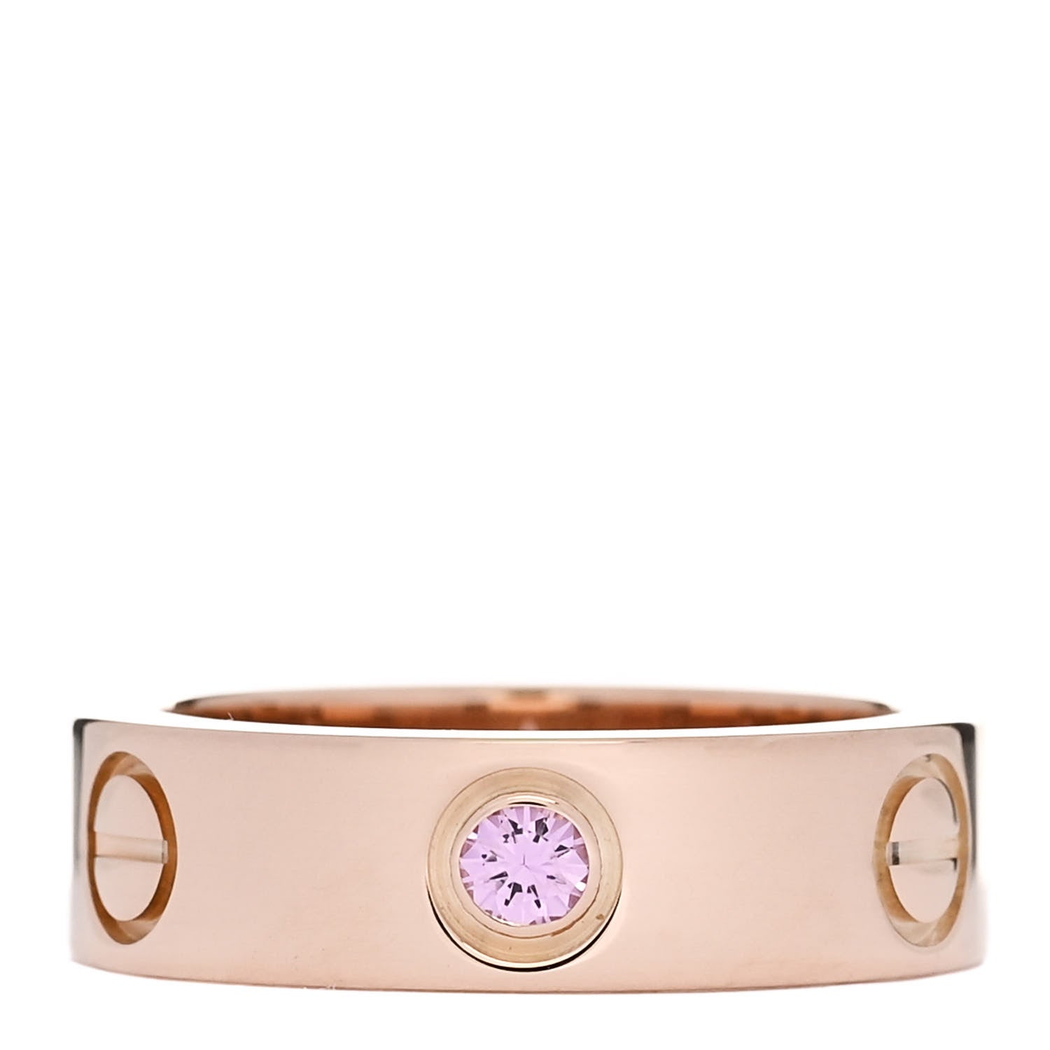 Cartier 18K Pink Gold Pink Sapphire 5.5mm LOVE Ring 51 5.75 1 of 5