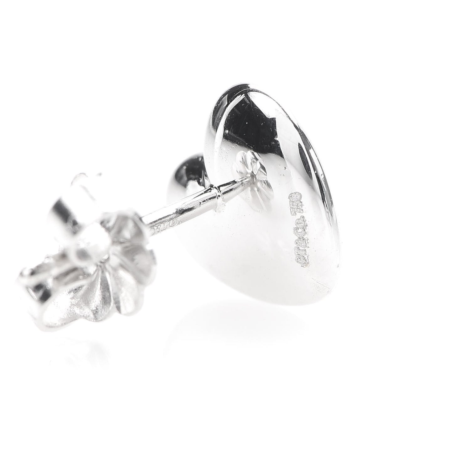 18K White Gold Diamond Heart Stud Earrings