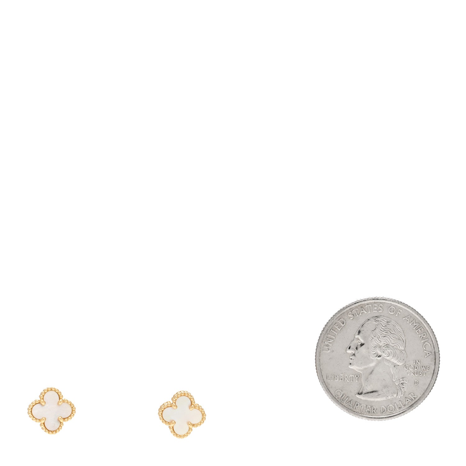 Van Cleef & Arpels 18K Yellow Gold Mother of Pearl Sweet Alhambra Earrings 2 of 5