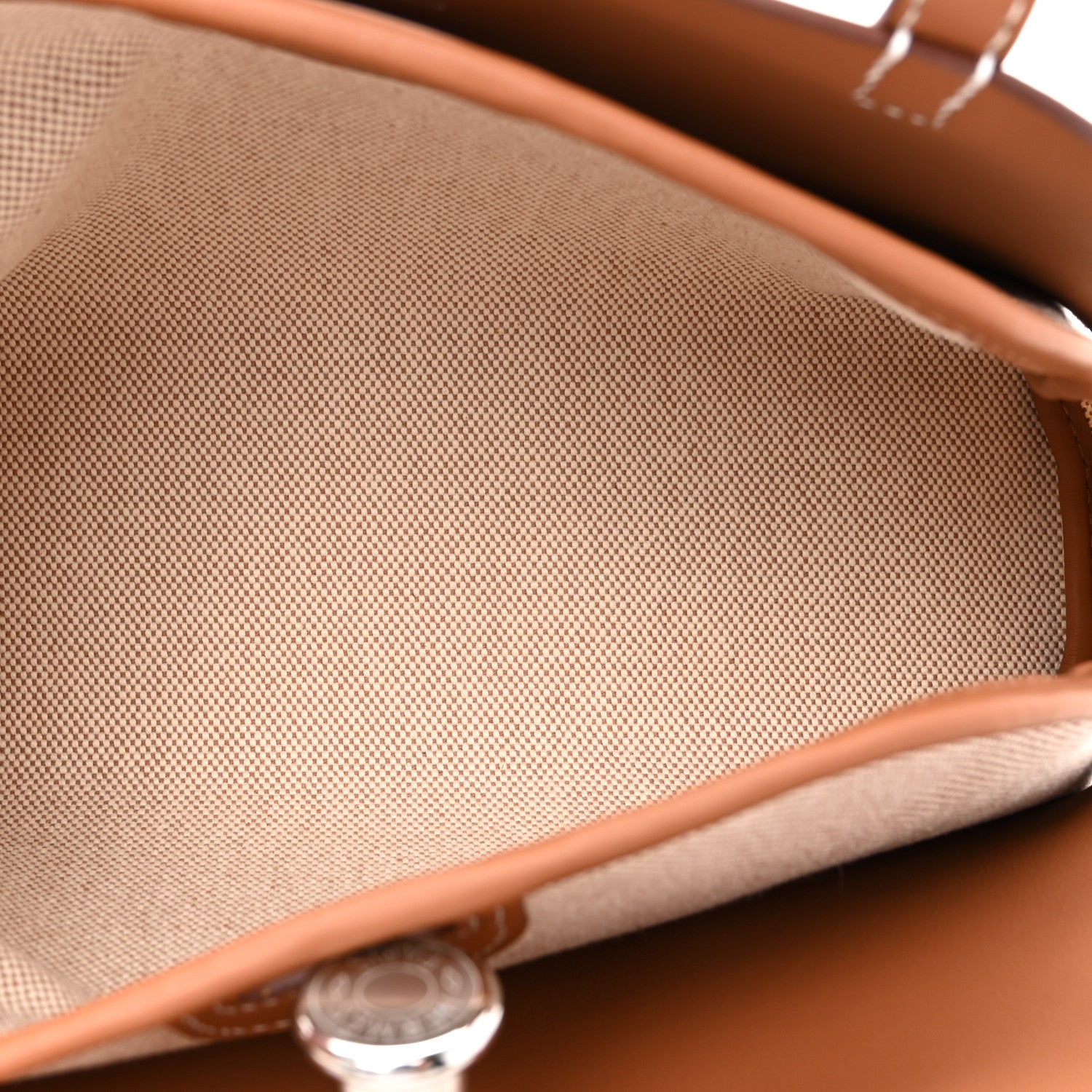 Hermes Vache Hunter H Canvas Swift Tablier Sellier Fauve Gold Ecru Beige 5 of 11