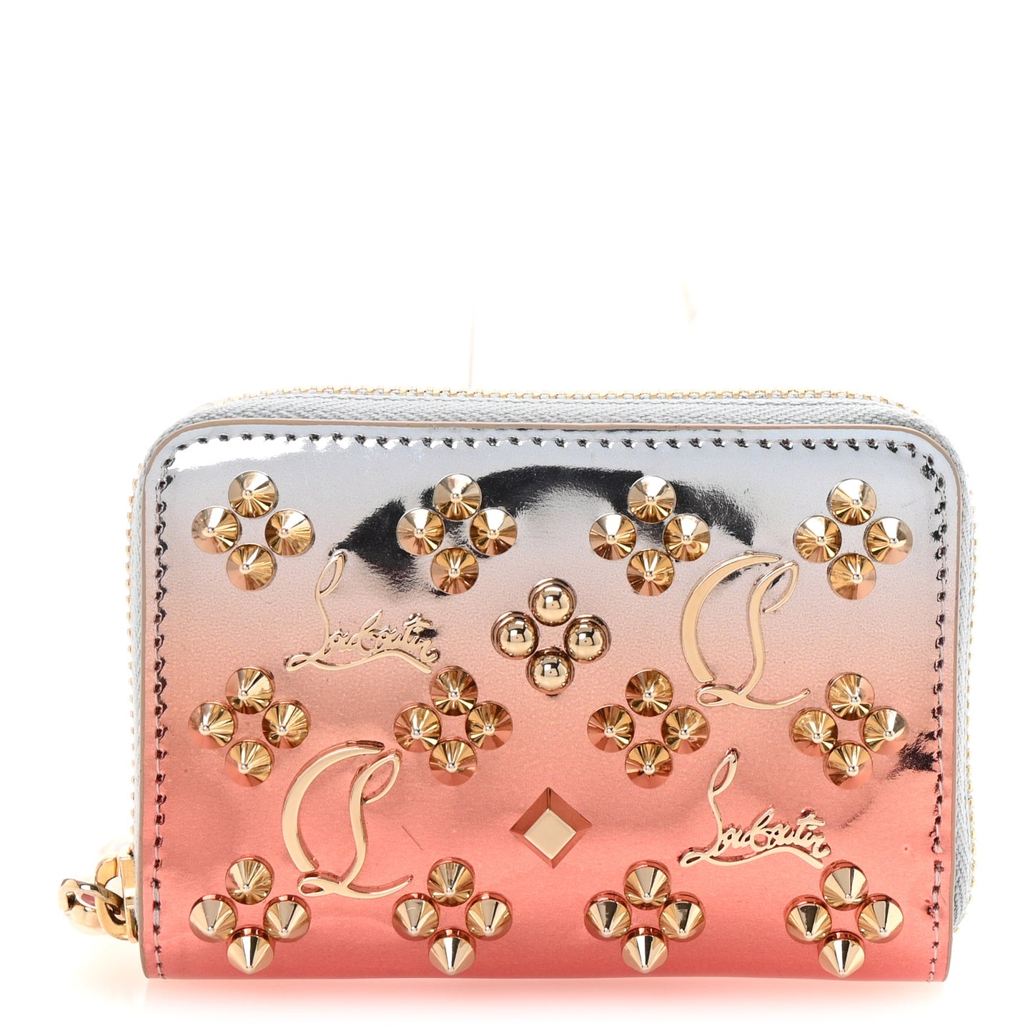 Mirror Degrade Spikes Loubinthesky Panettone Coin Purse Leche Gold