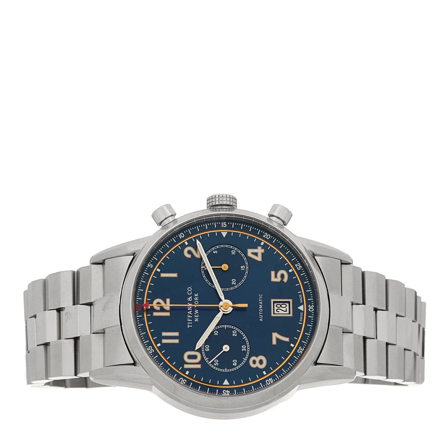 Stainless Steel 42mm CT60 Chronograph Automatic Watch Blue