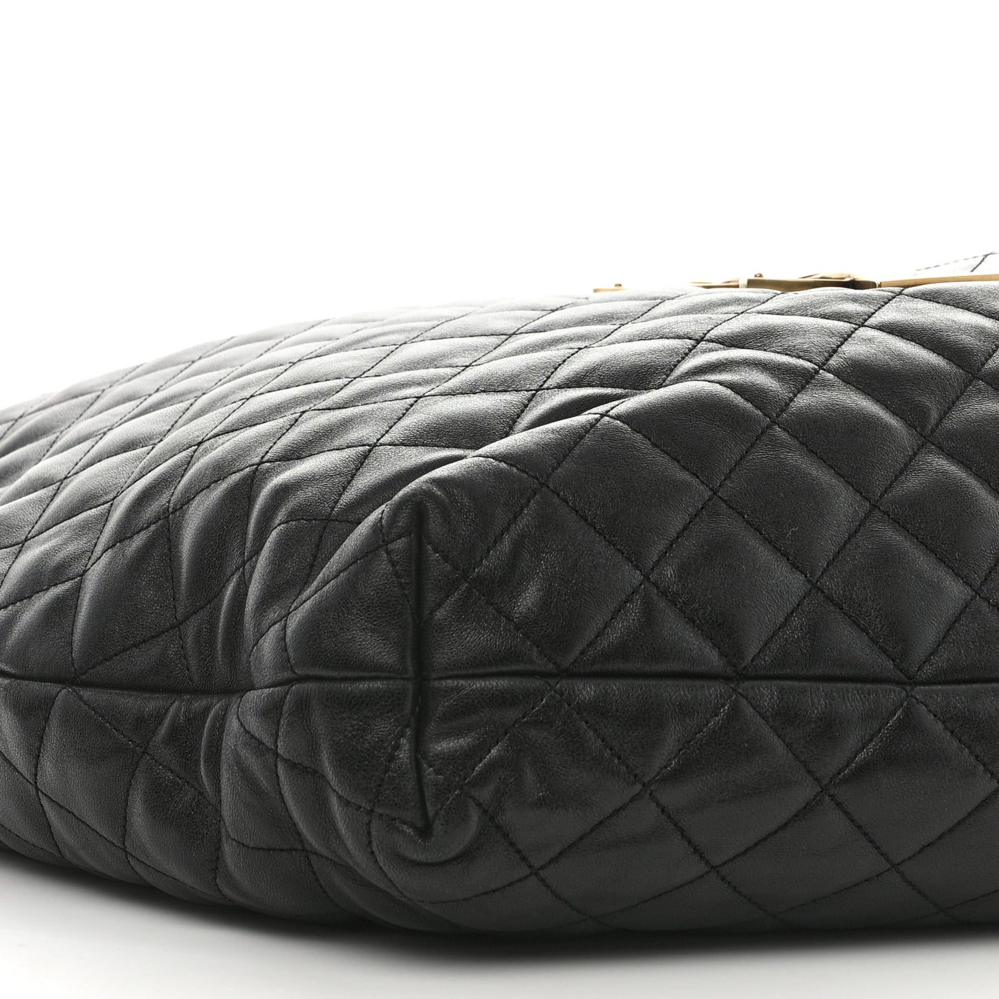 Lambskin Quilted Maxi Icare Shopping Tote Black